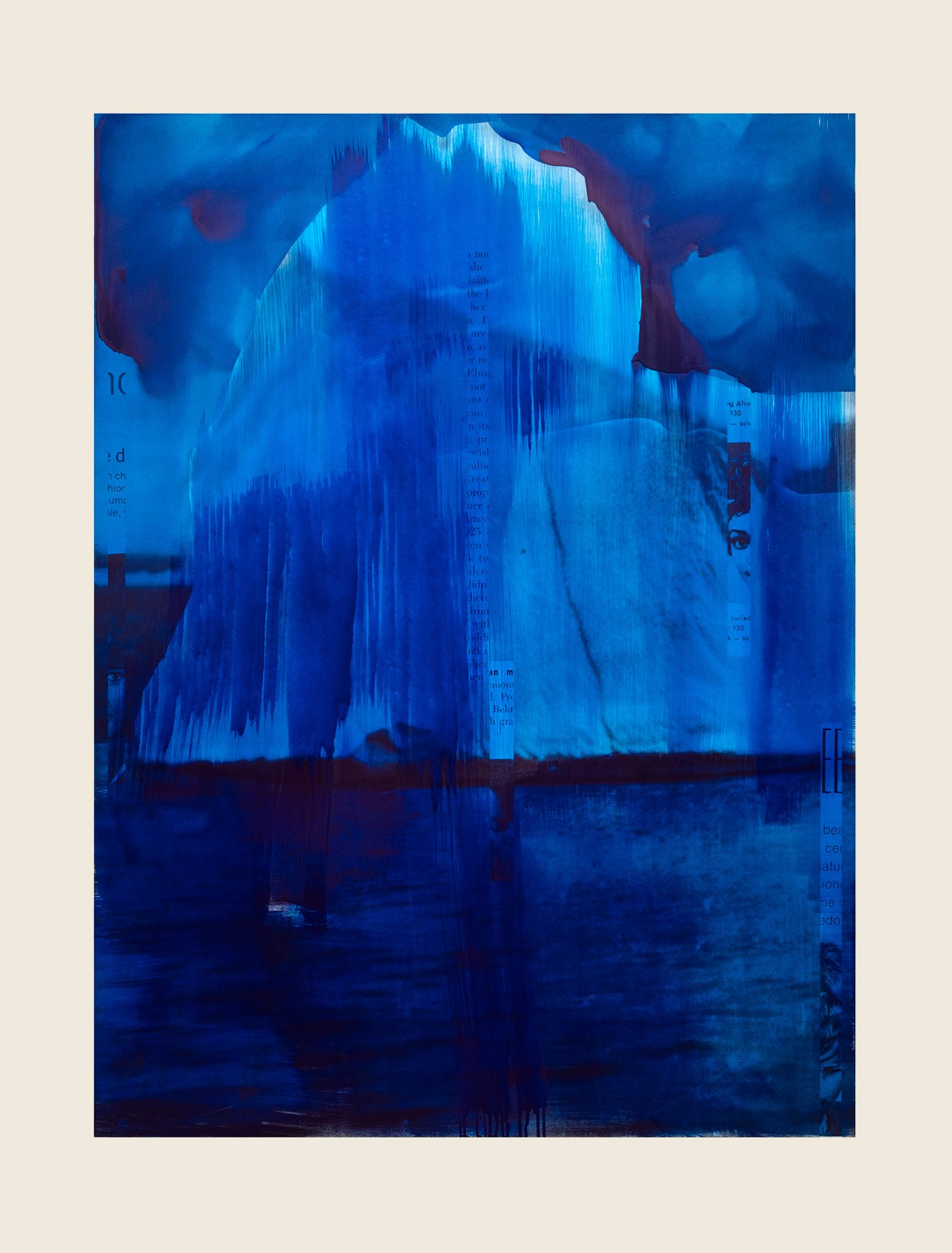 Ink and screenprint on gessoed fiberglass - 75 1/2 x 59 x 1 3/8 in (191.8 x 149.9 x 3.5 cm) Midnight Daylight, 2019