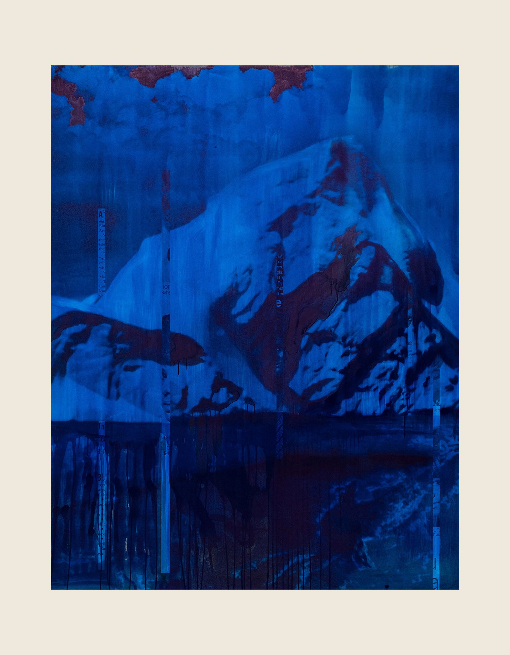 Ink and screenprint on gessoed fiberglass - 75 1/2 x 59 x 1 3/8 in (191.8 x 149.9 x 3.5 cm) Night Light, 2019