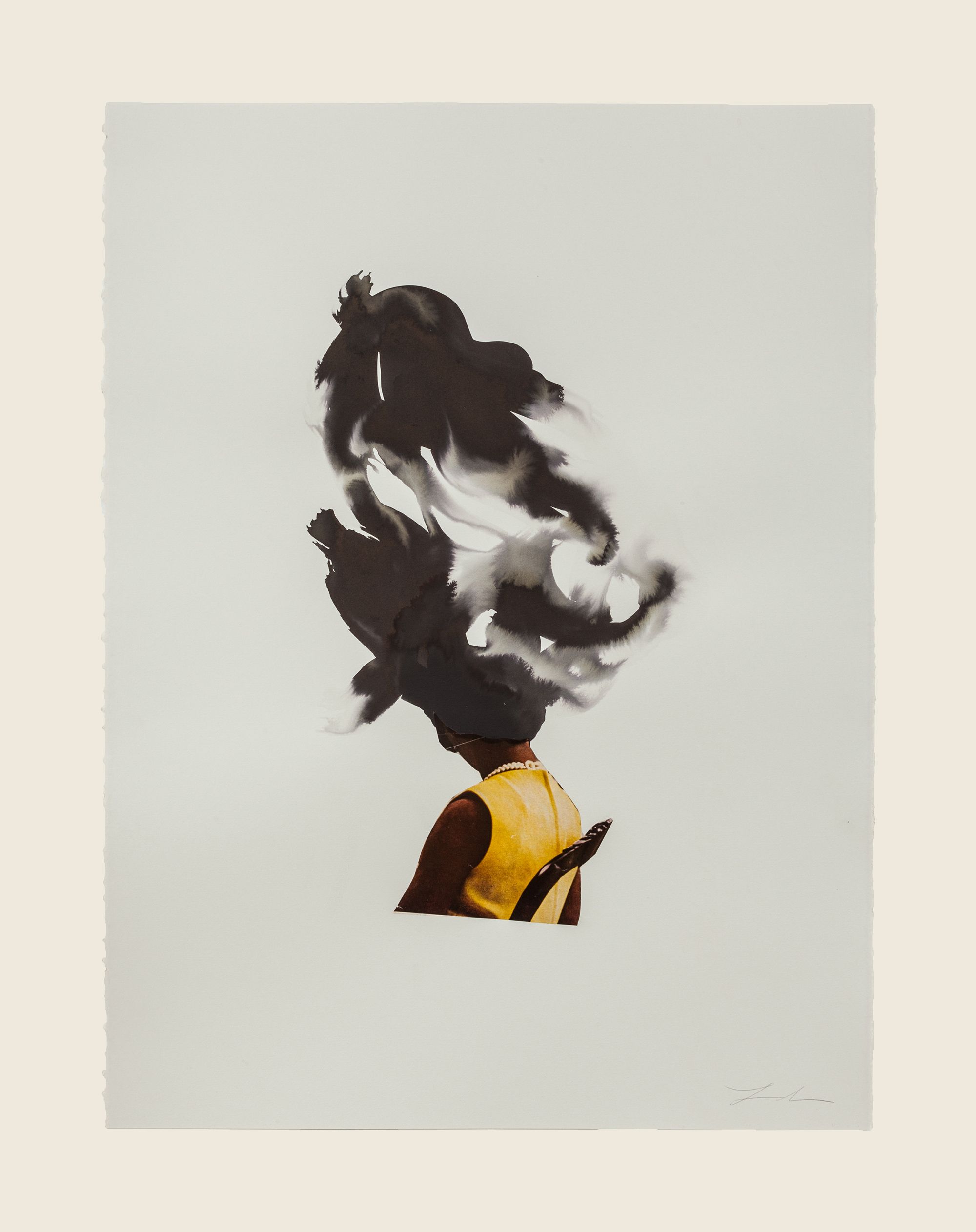 Collage and ink on paper - 29 1/2 x 21 5/8 in (74.9 x 54.9 cm) Seated Cloud, 2013