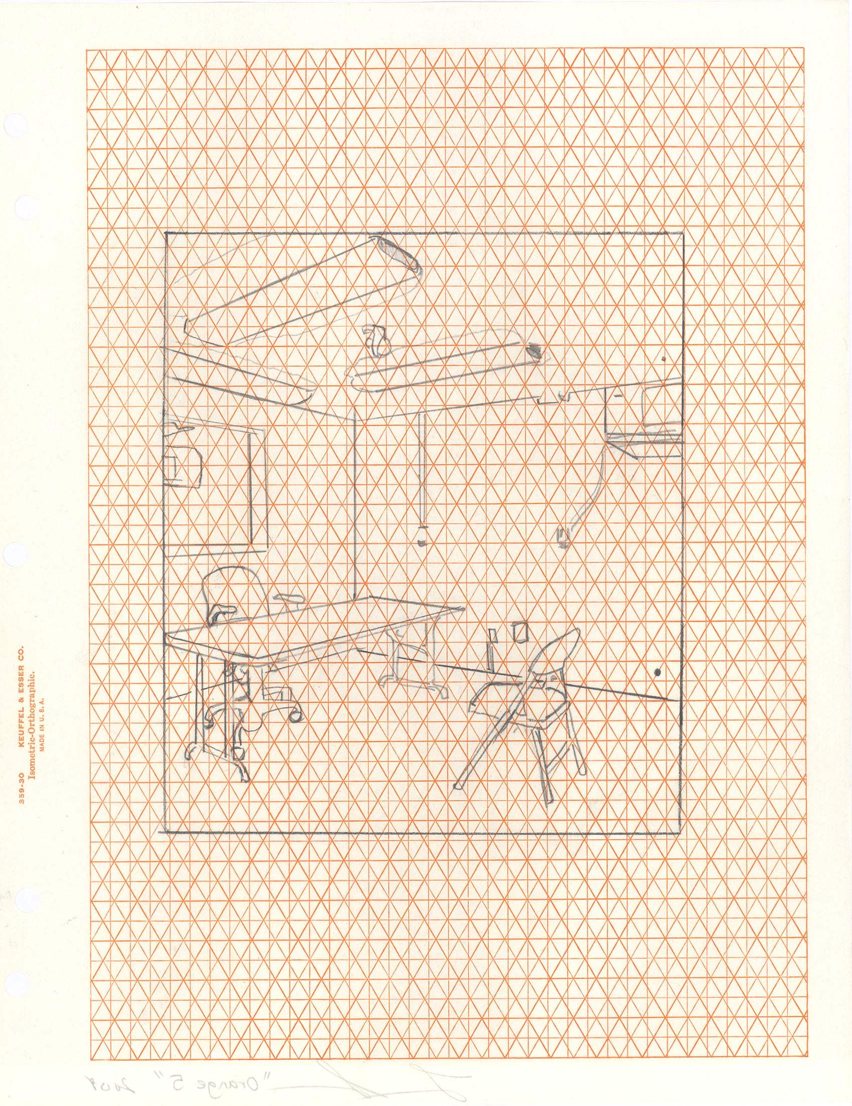 Graphite and ink on paper - 11 x 8 1/2 in (28 x 21.6 cm) Orange 5, 2008
