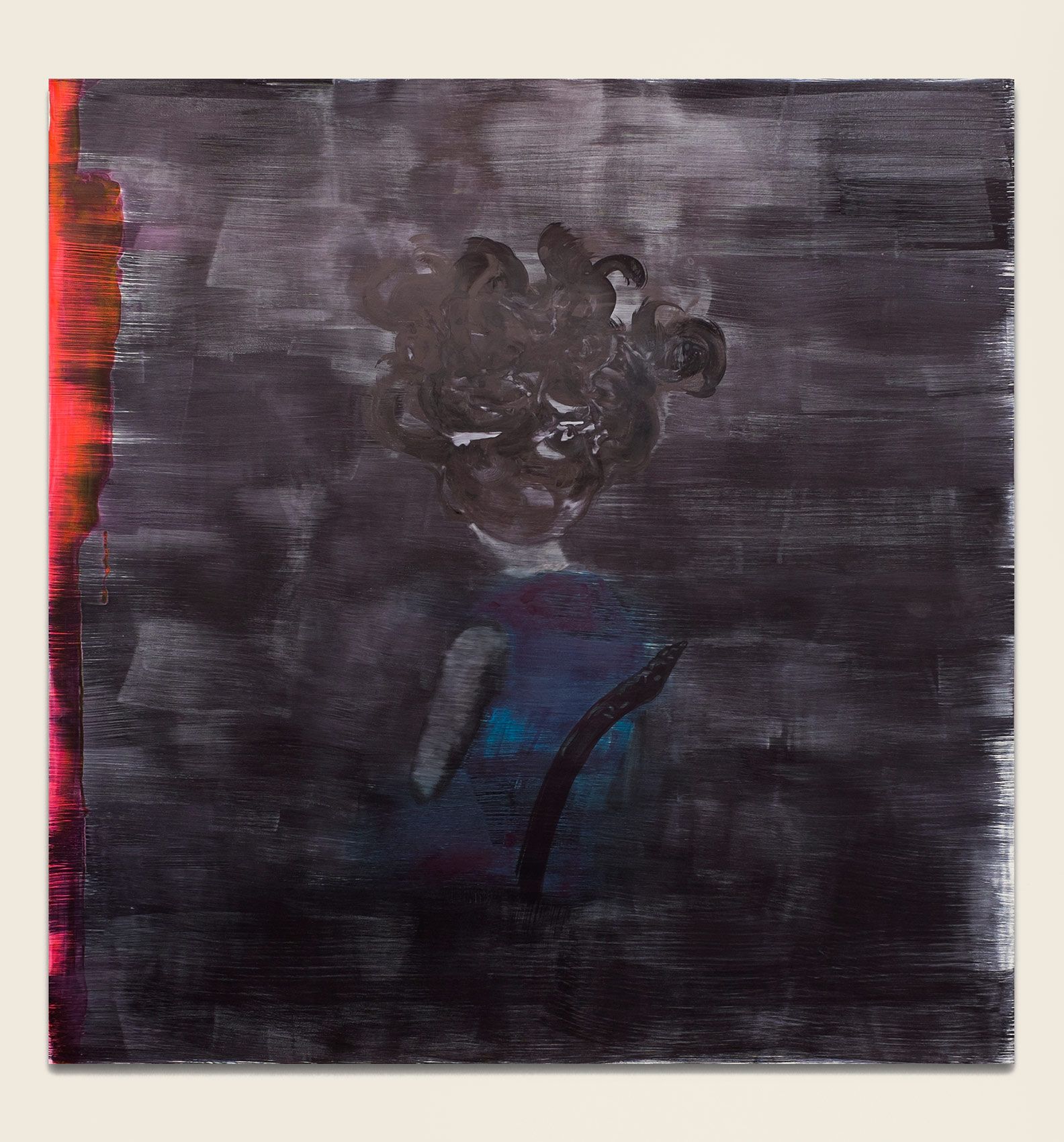 Ink and acrylic on gessoed wood - 90 x 88 x 1 1/4 in (228.6 x 223.5 x 3.2 cm) Seated, 2015