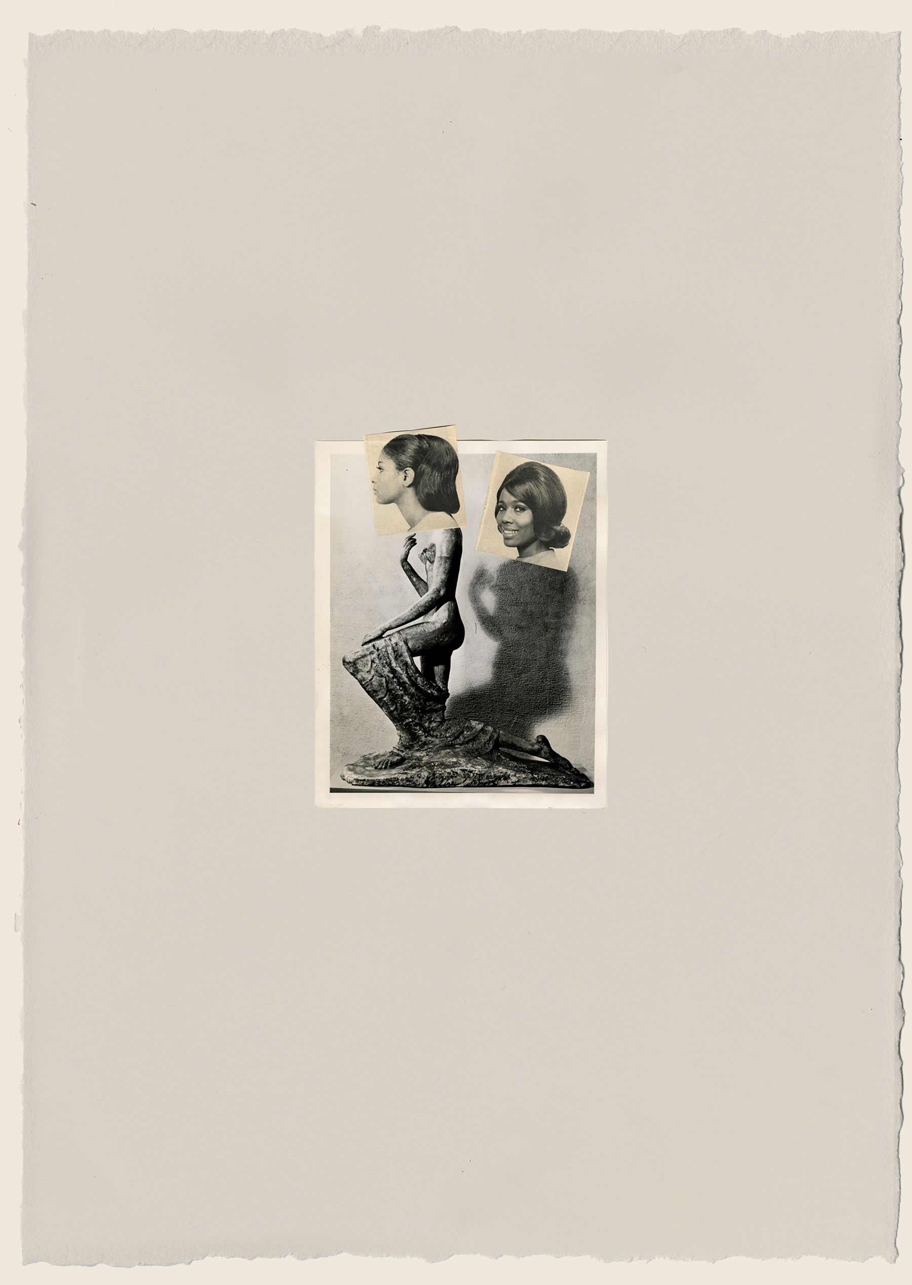 Found photograph and collage on paper - 29 1/2 x 21 5/8 in (74.9 x 54.9 cm) Portraits, 2016