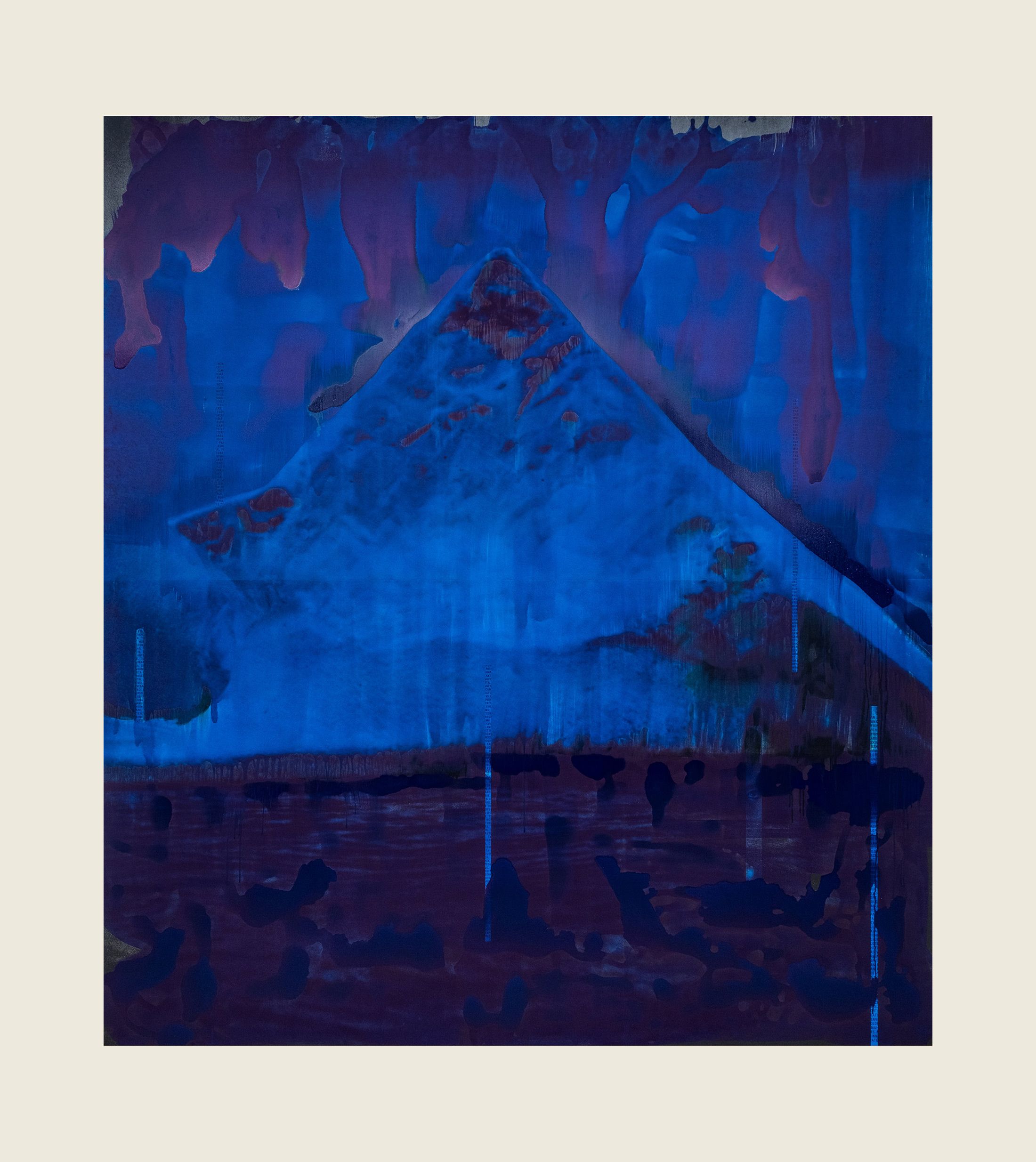 Ink and screenprint on gessoed fiberglass - 102 x 144 x 1 3/8 in (259.1 x 365.8 x 3.5 cm) Pyramid, 2019