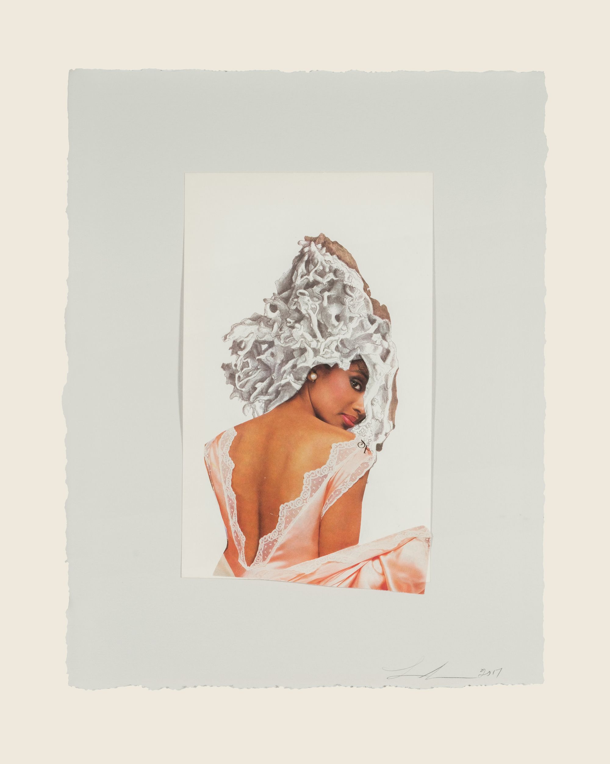 Collage on paper - 11 x 8 1/2 in (27.9 x 21.6 cm) Via Water, 2017