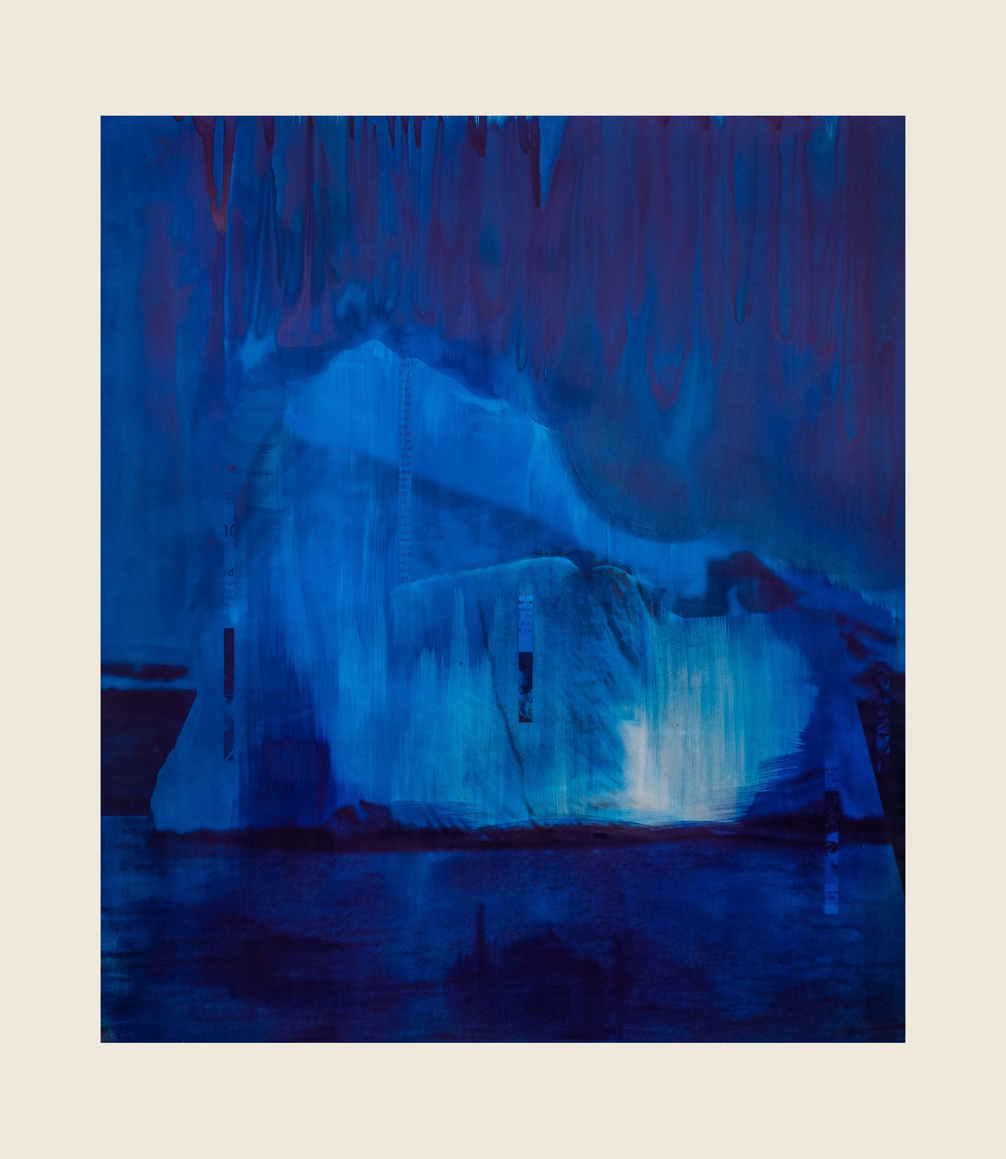 Ink and screenprint on gessoed fiberglass - 108 x 96 x 1 1/4 in (274.3 x 243.8 x 3.2 cm) Illumine, 2019