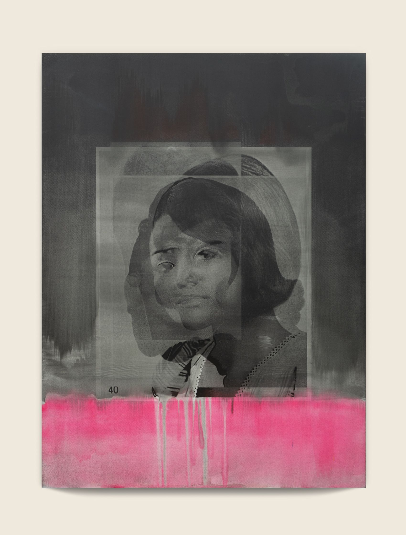 Ink and screenprint on gessoed fiberglass 67 x 50 x 1 3/8 in (170.2 x 127 x 3.5 cm) For Nor, 2022