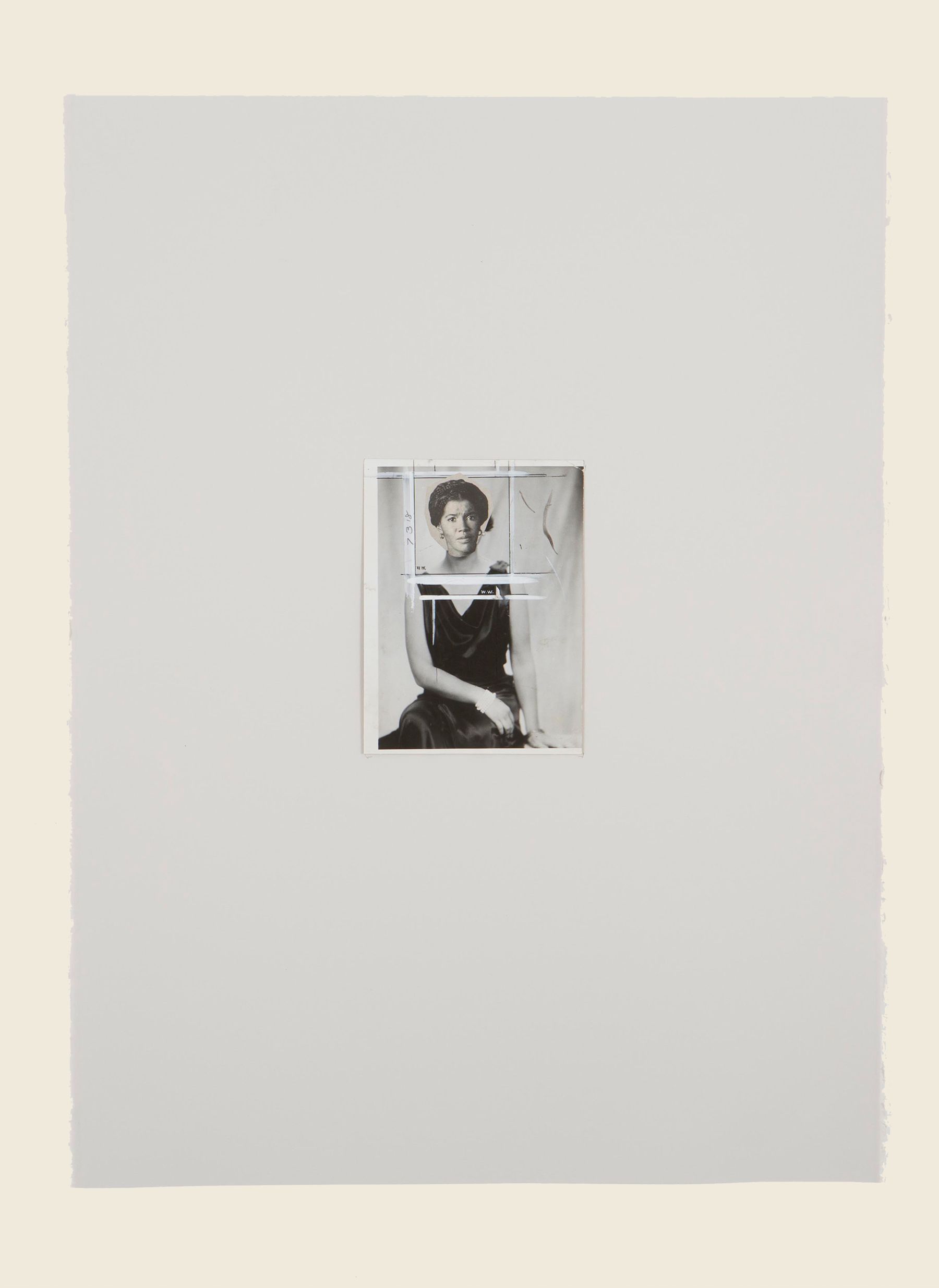 Found photograph and collage on paper - 30 x 21 5/8 in (76.2 x 54.9 cm) Speak you this with a sad brow, 2013