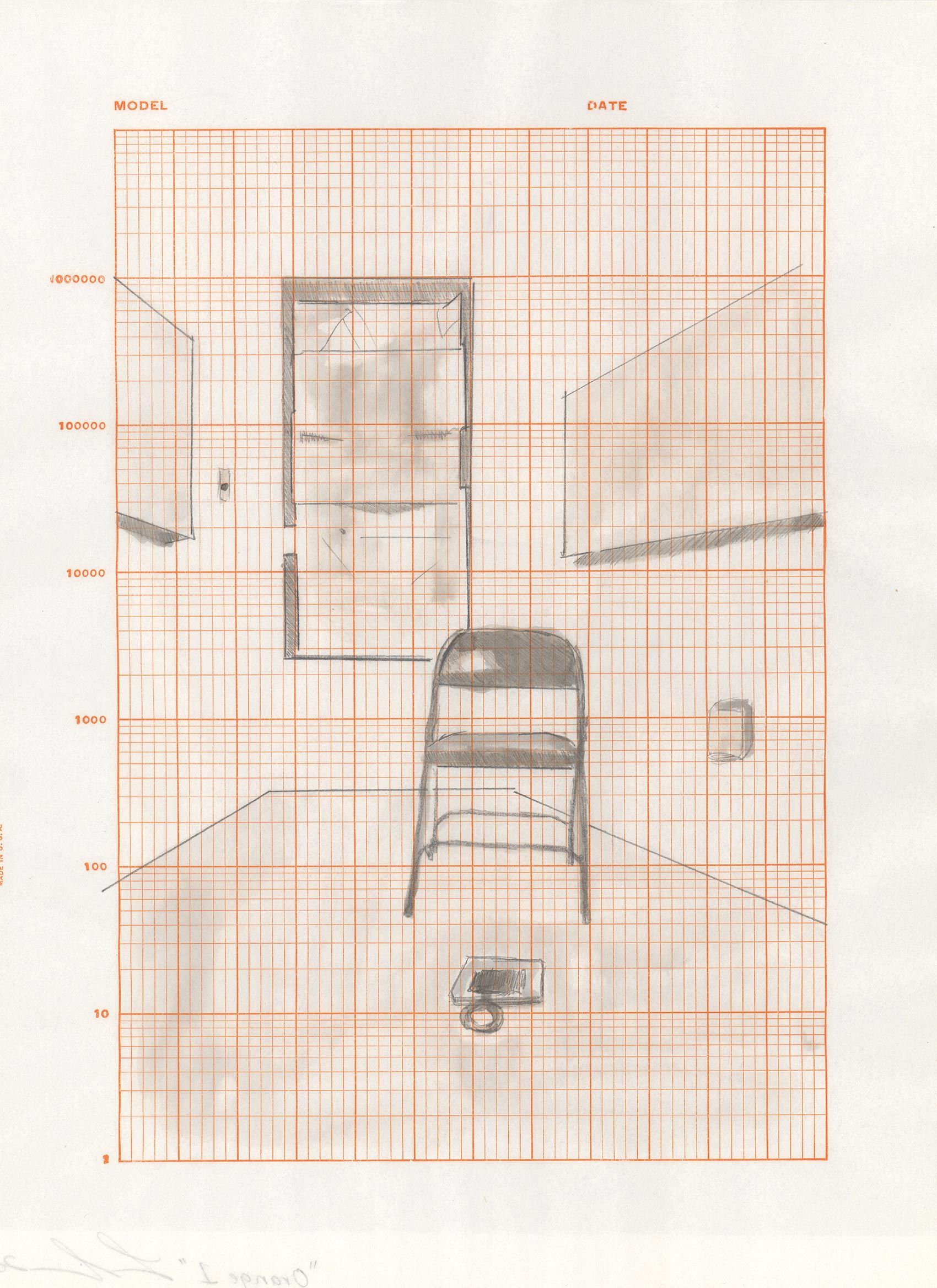 Graphite and ink on paper - 11 x 8 1/2 in (28 x 21.6 cm) Orange 1, 2008