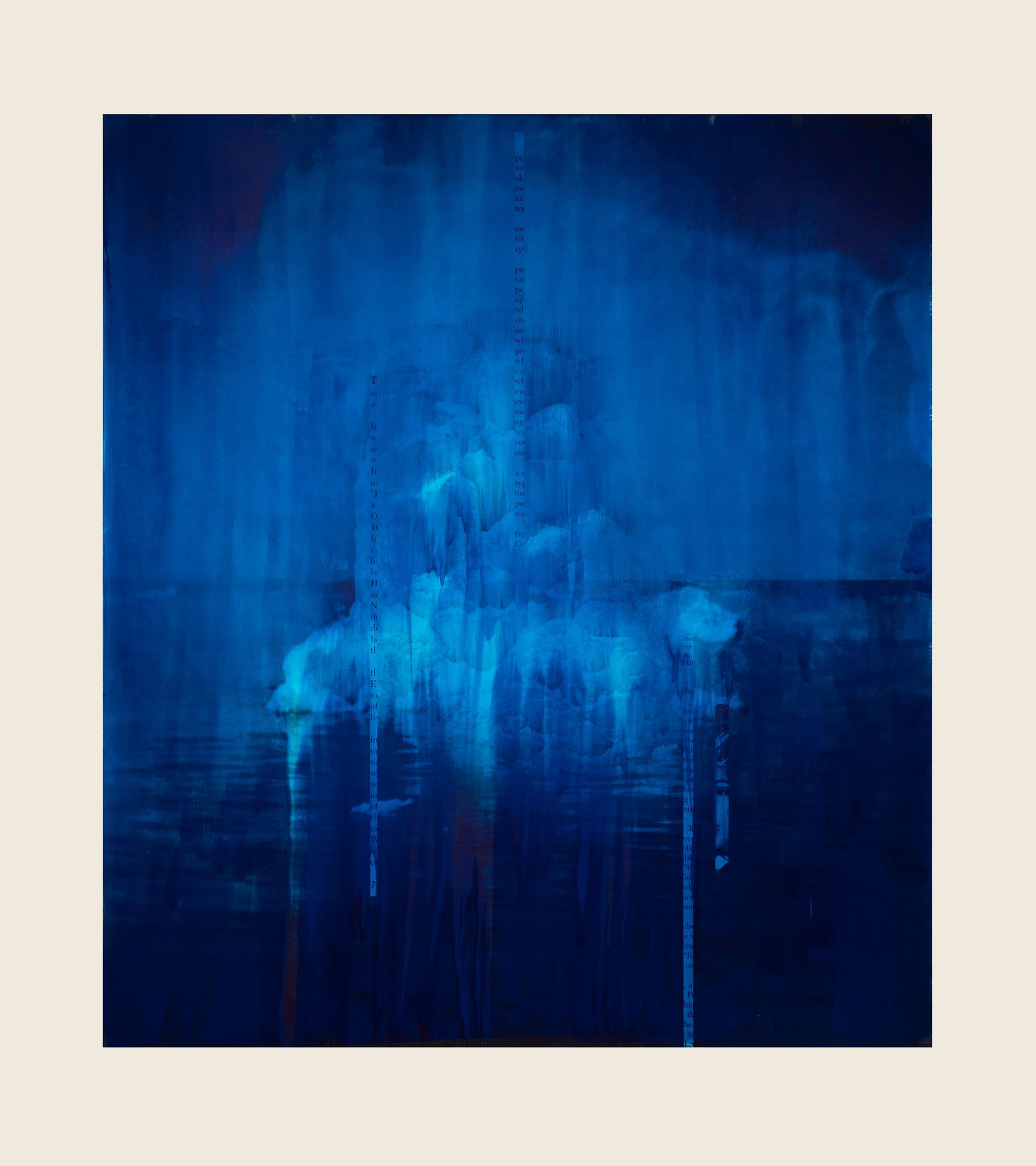 Ink and screenprint on gessoed fiberglass - 108 x 96 x 1 1/4 in (274.3 x 243.8 x 3.2 cm) Murmur, 2019