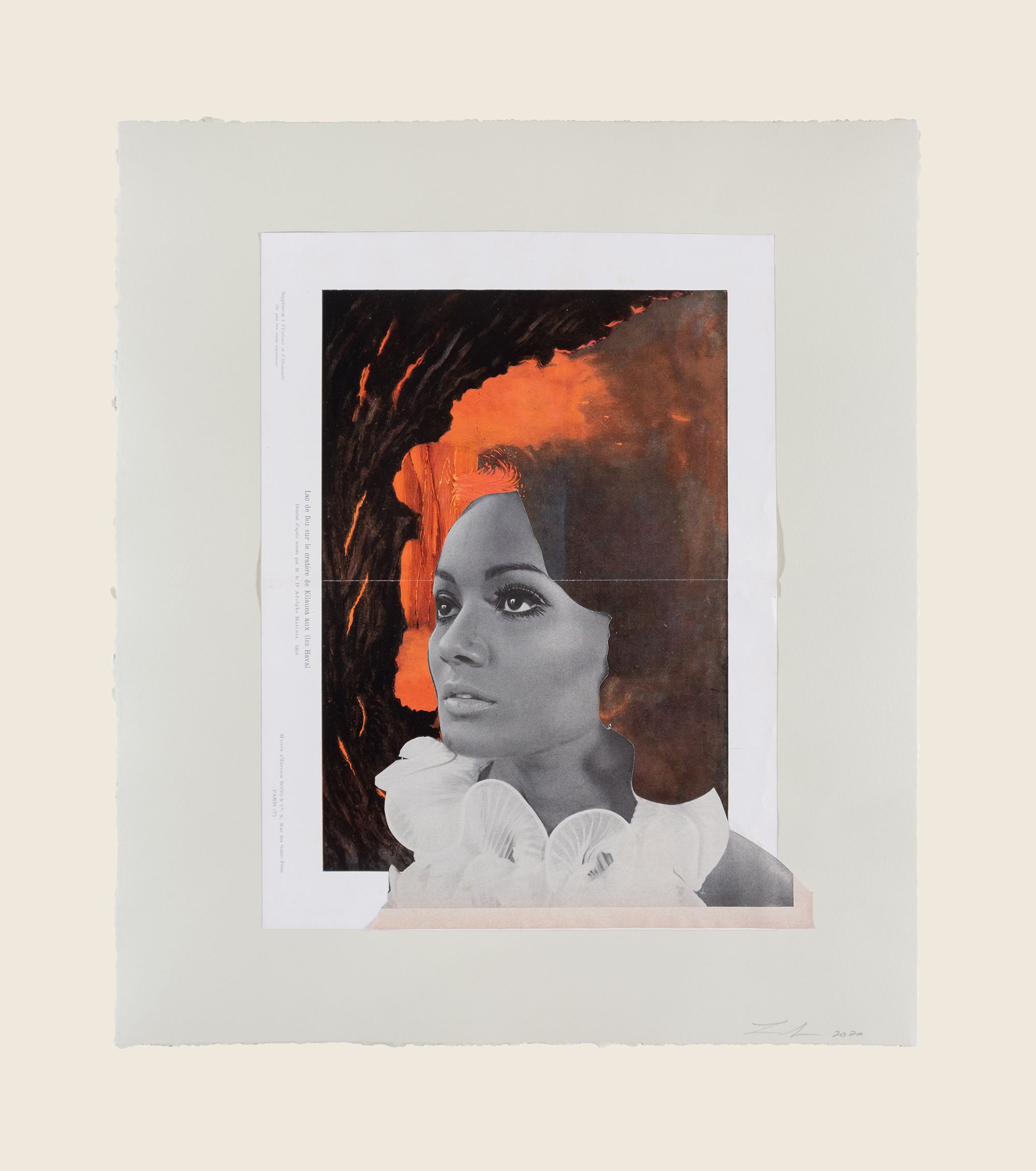 Collage on paper 19 7/8 x 17 1/8 in (50.5 x 43.5 cm) Kilavea, 2020