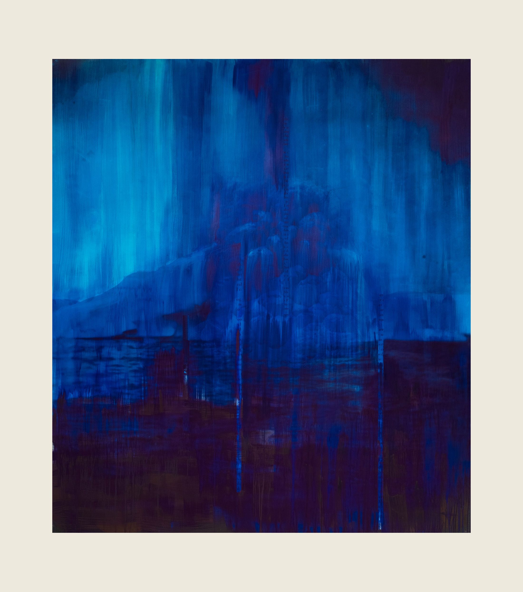 Ink and screenprint on gessoed fiberglass - 108 x 96 x 1 3/8 in (274.3 x 243.8 x 3.5 cm) Thin Bands, 2019