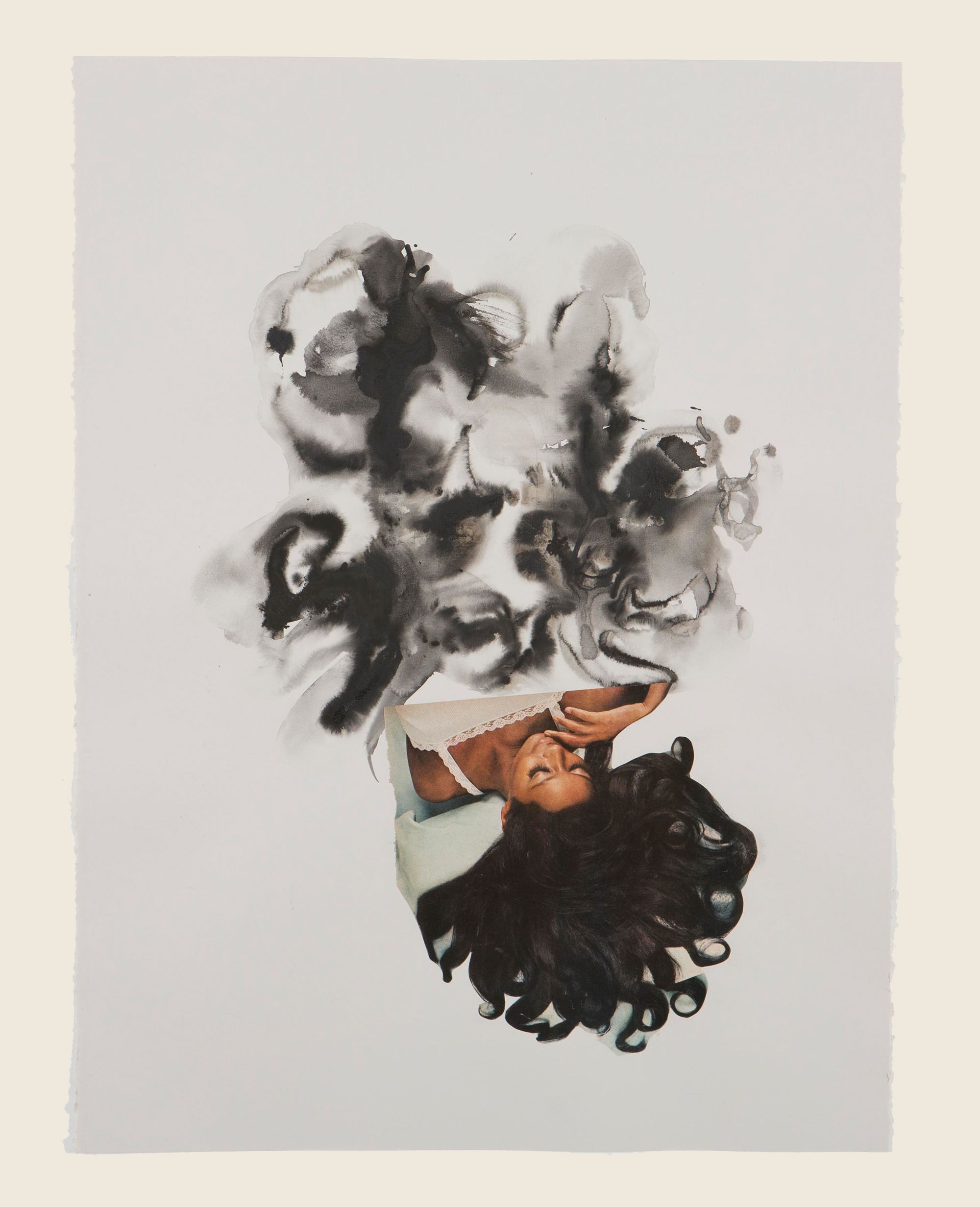 Collage and ink on paper - 30 x 21 5/8 in (76.2 x 54.9 cm) Paradoxical Sleep, 2013