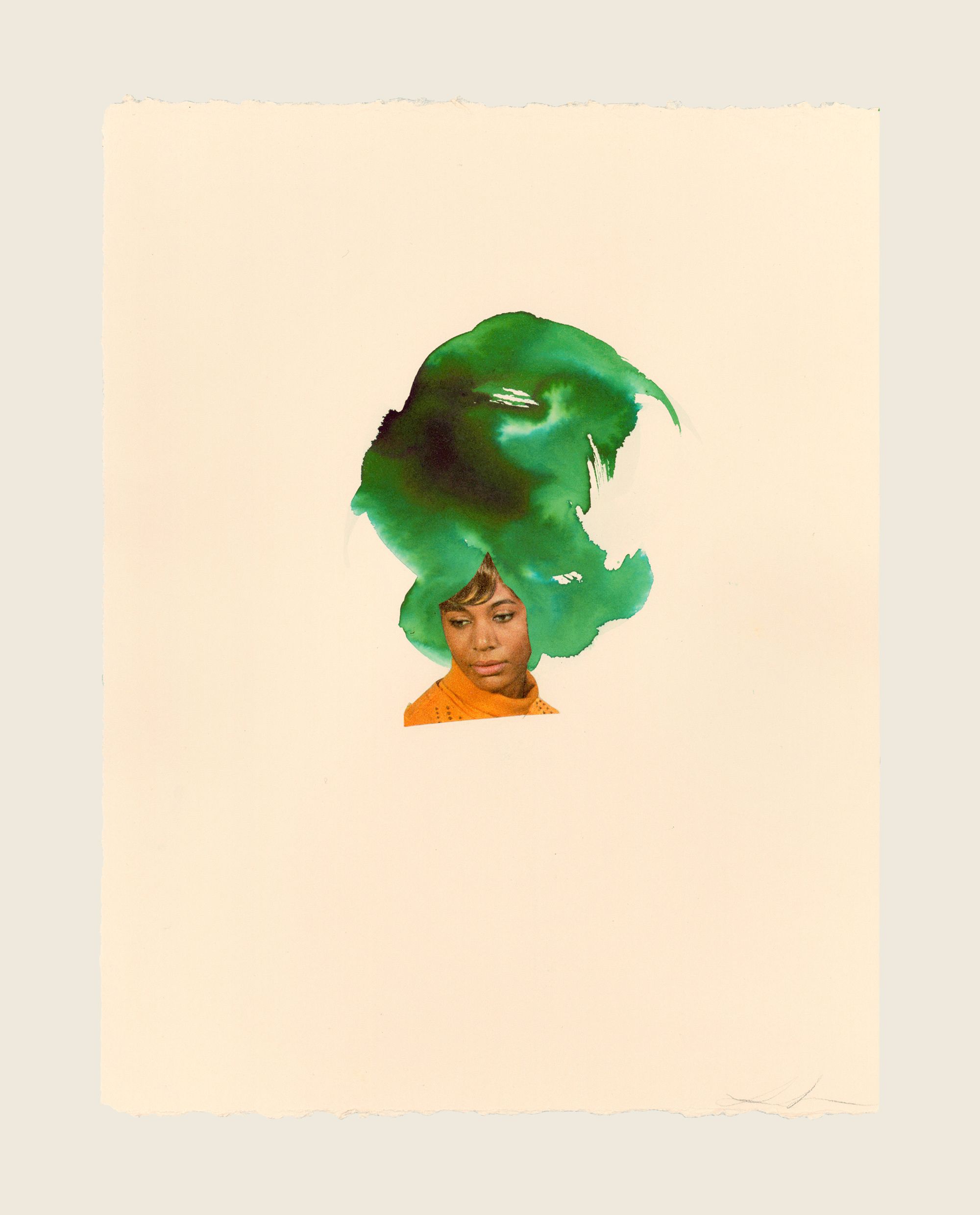 Collage and ink on paper - 10 7/8 x 8 1/2 in (21.6 x 19.7 cm) Orange Turtleneck, 2011