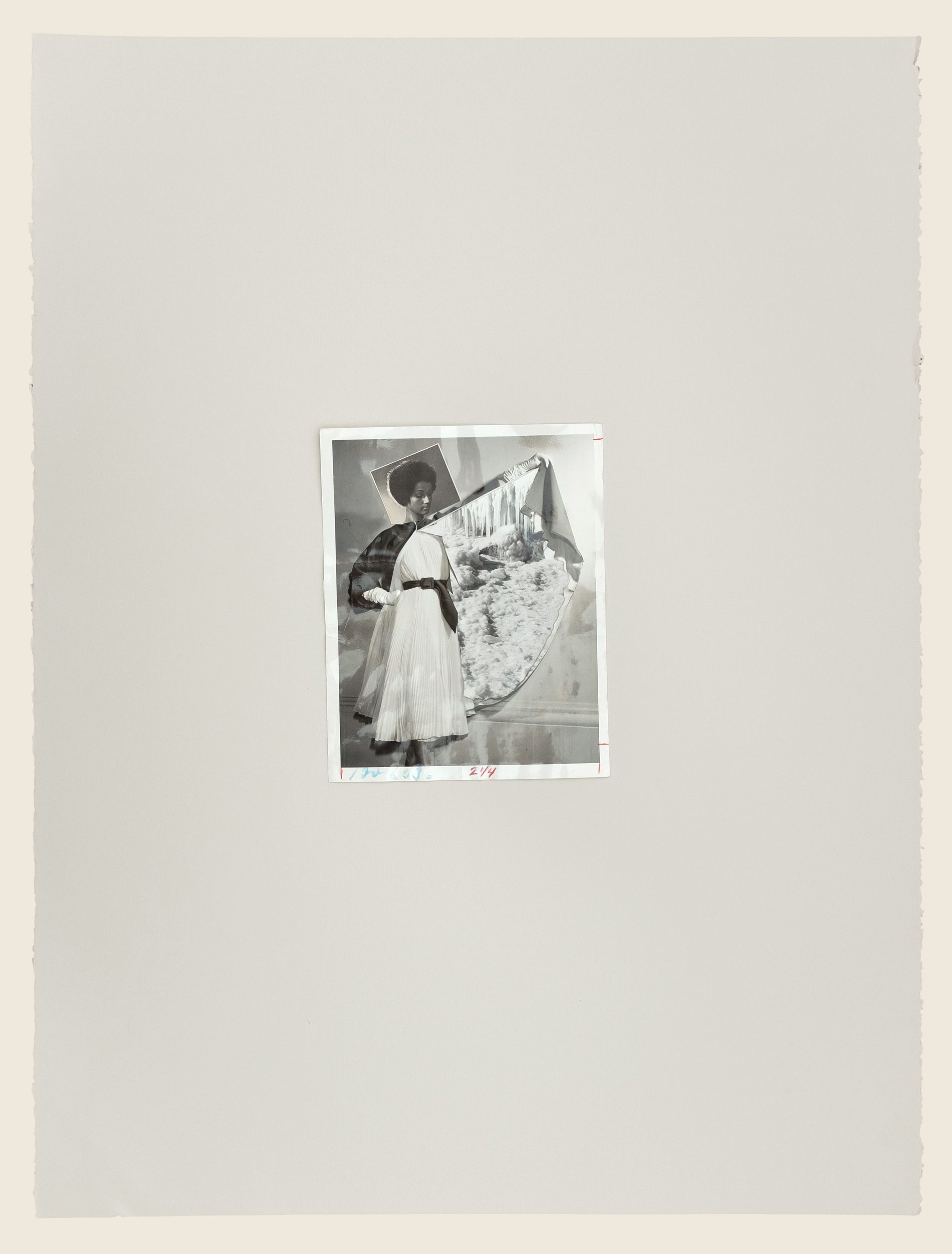 Found photograph and collage on paper - 29 1/2 x 21 5/8 in (74.9 x 54.9 cm) Reveal, 2017