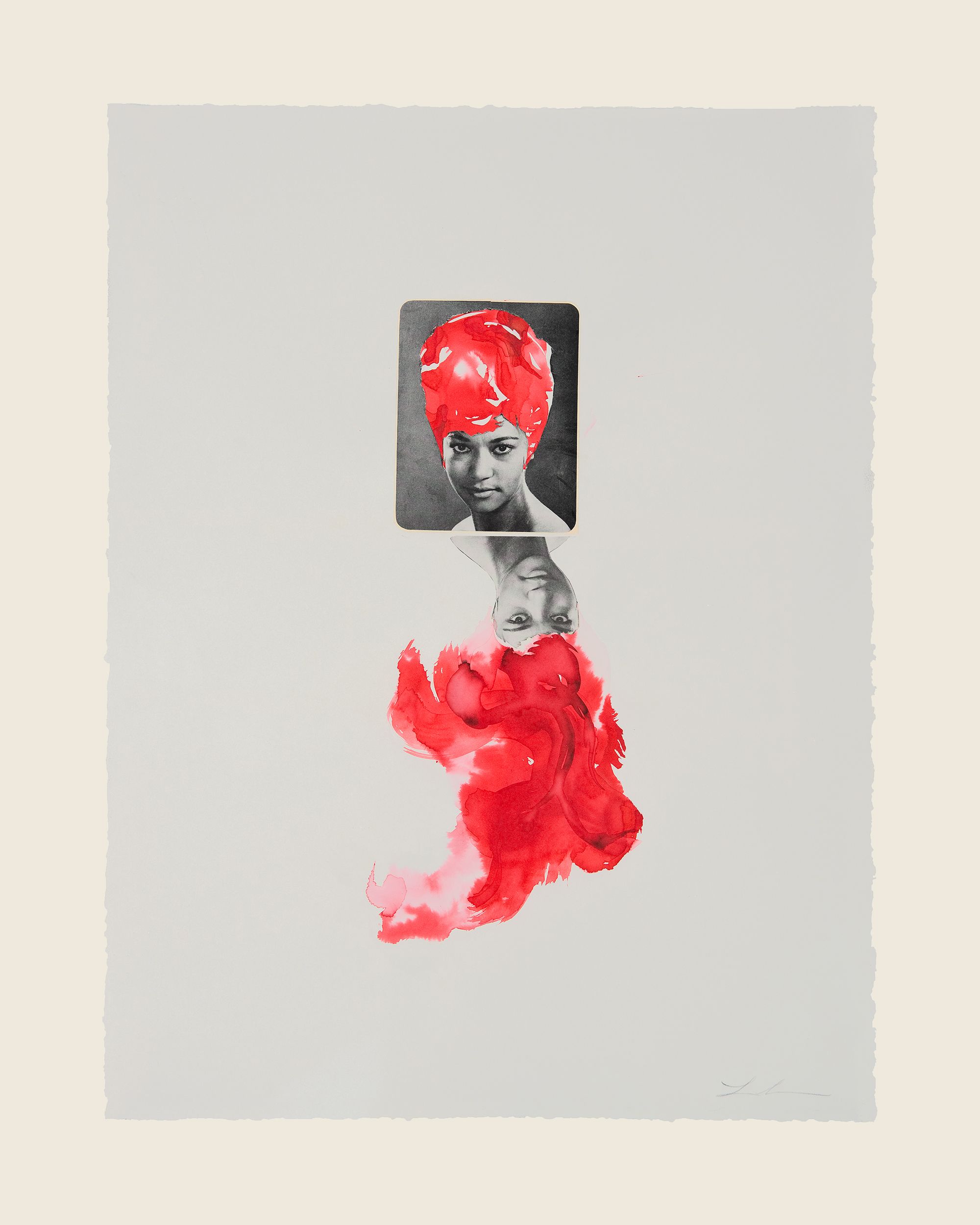 Collage and ink on paper - 29 1/2 x 21 5/8 in (74.9 x 54.9 cm) The Red Heads, 2013