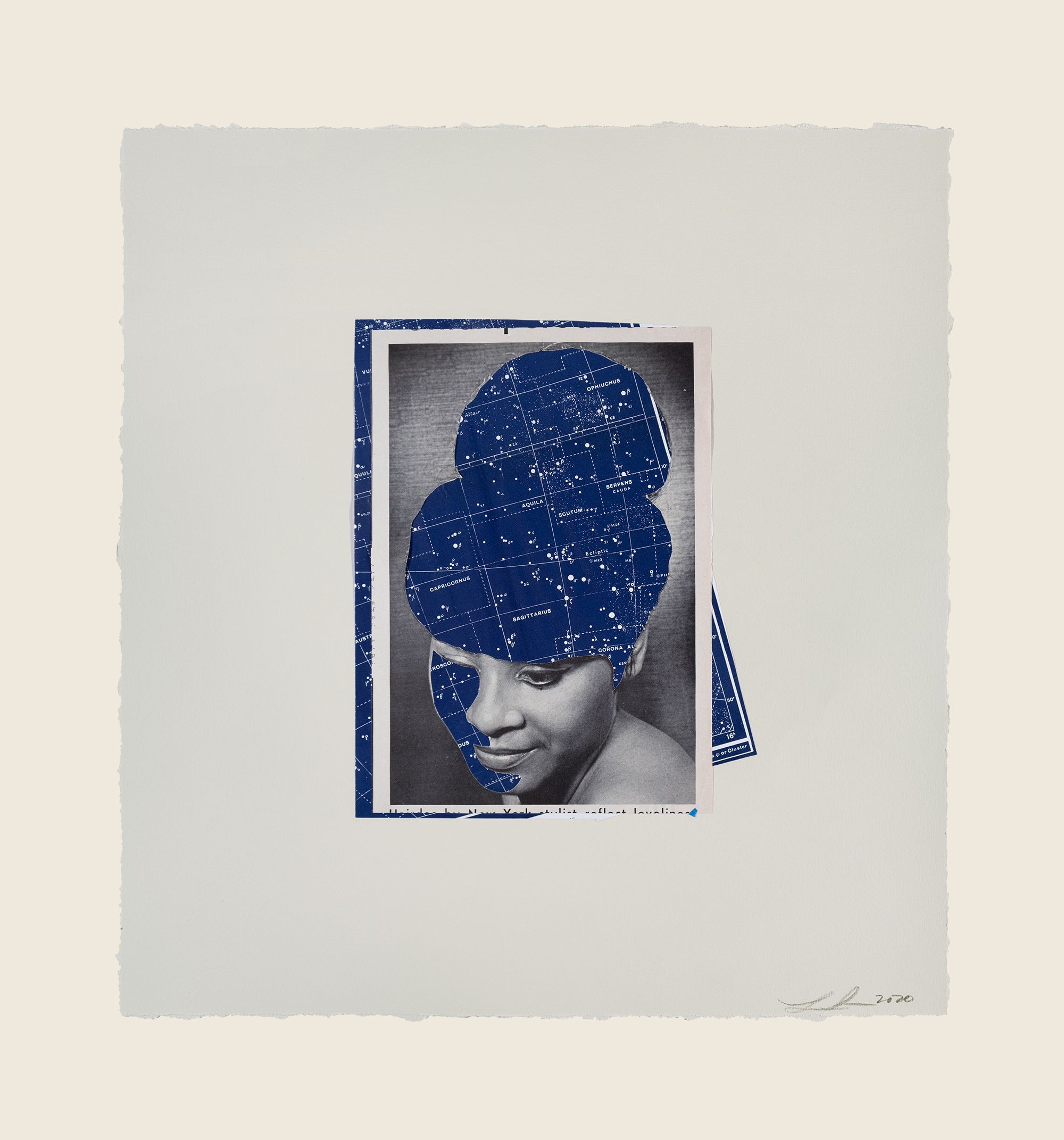 Collage on paper 17 x 16 in (43.2 x 40.6 cm) Time, 2020