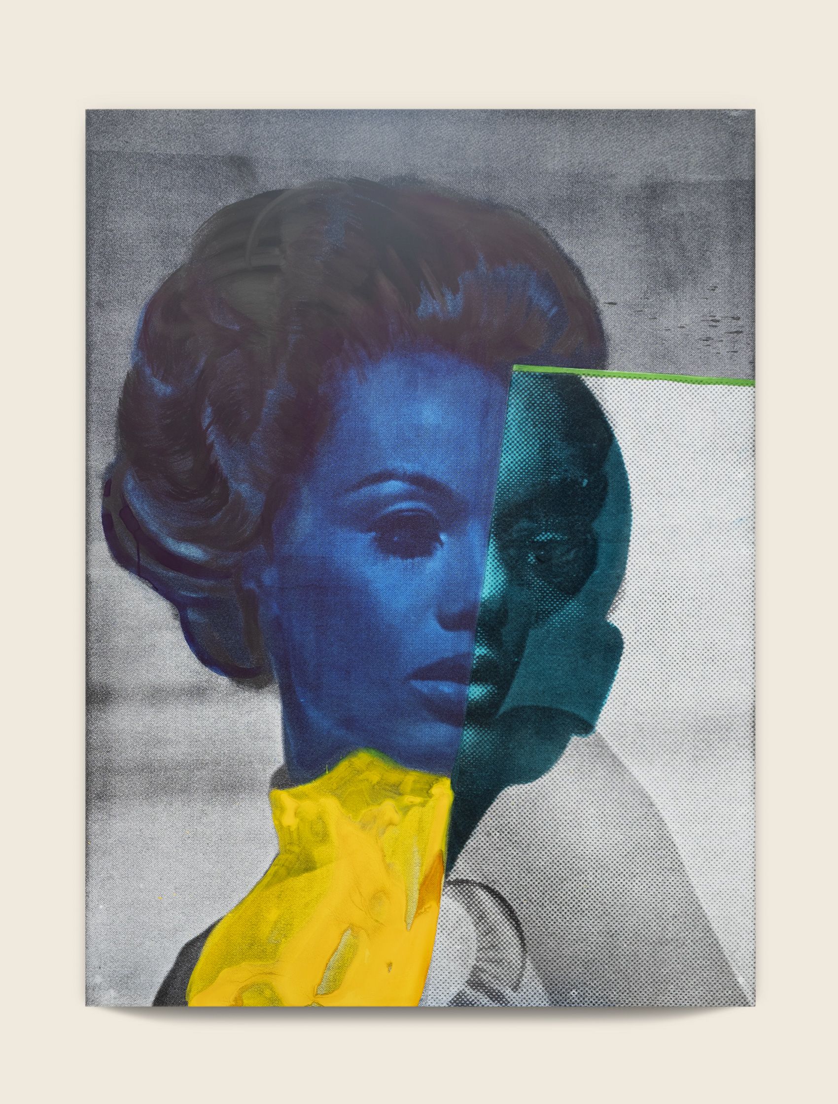 Ink and screenprint on gessoed fiberglass 67 x 50 x 1 3/8 in (170.2 x 127 x 3.5 cm) 3 Main Characters, 2022