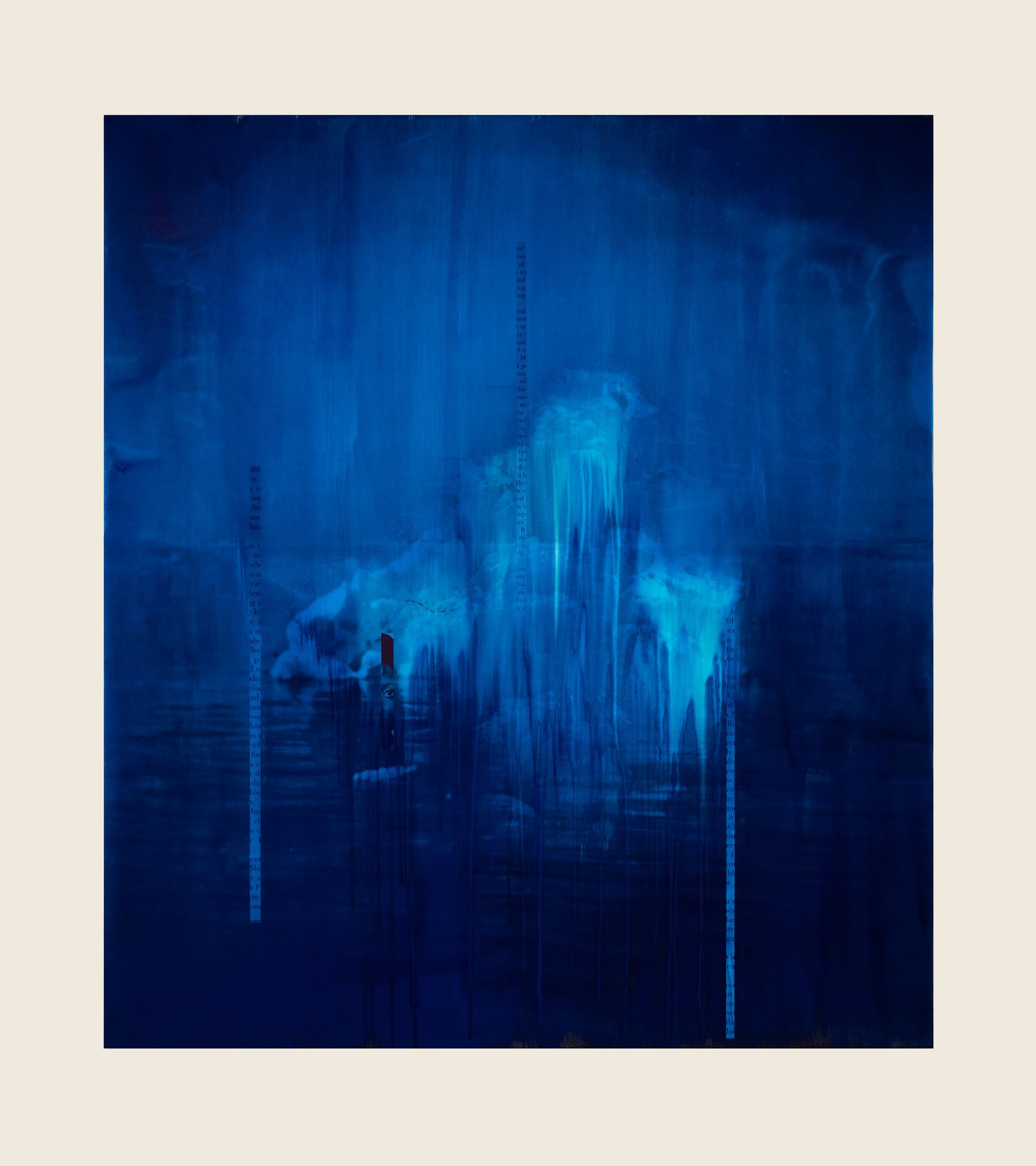 Ink and screenprint on gessoed fiberglass - 108 x 96 x 1 3/8 in (274.3 x 243.8 x 3.5 cm) Sonorousness, 2019