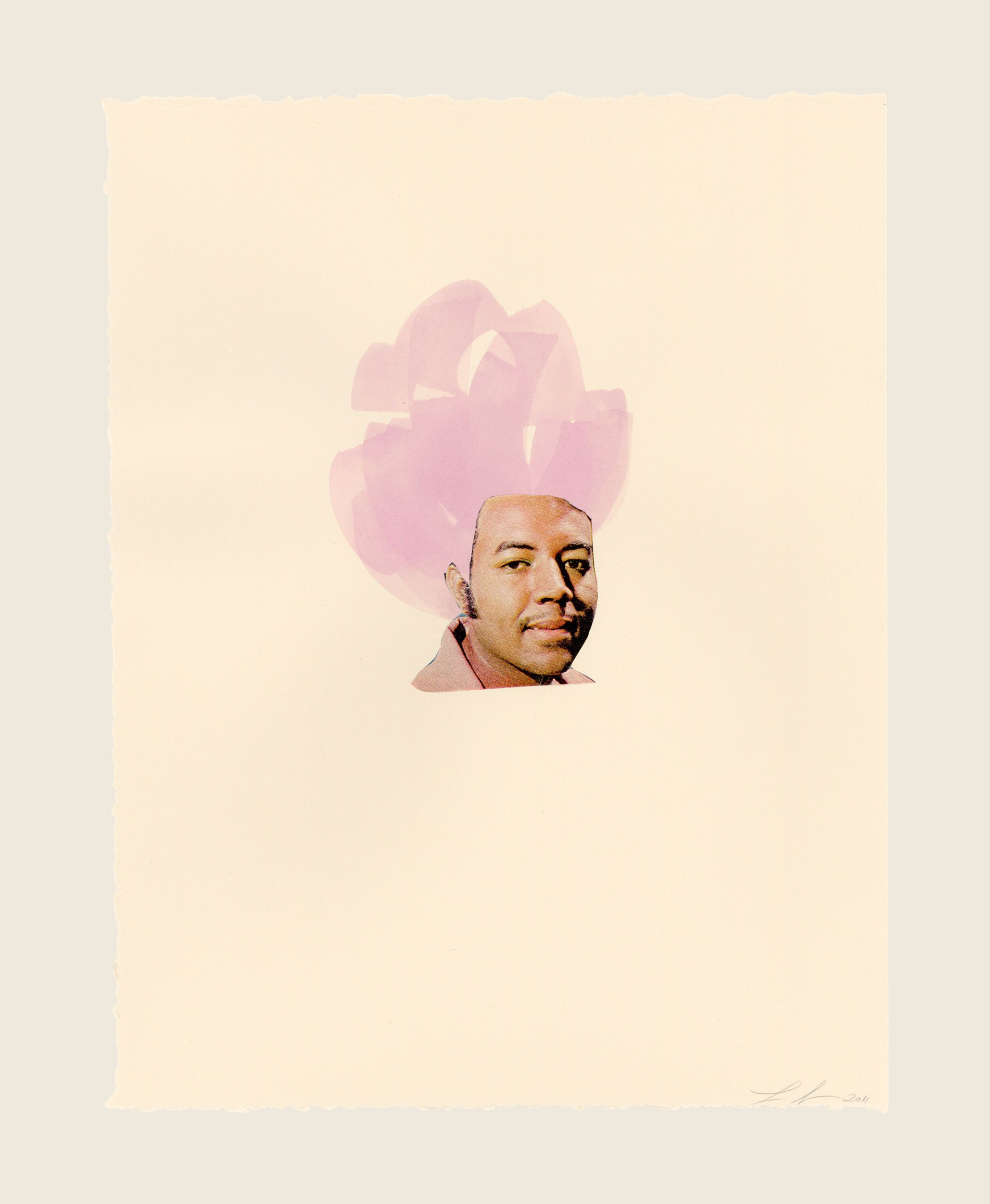 Collage and ink on paper - 11 x 8 1/2 in (28 x 21.6 cm) Light Purple, 2011