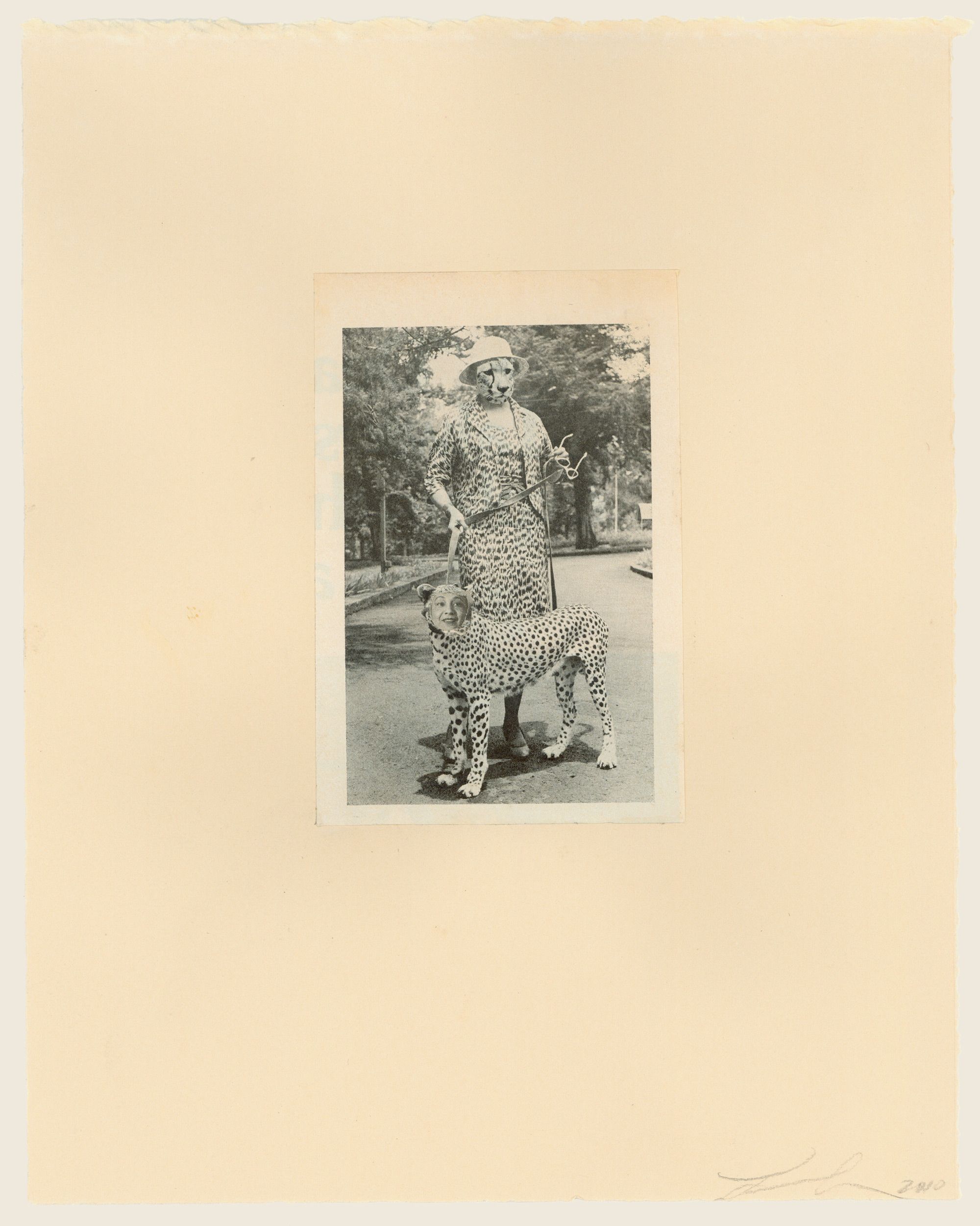 Found photograph and collage on paper - 11 5/8 x 9 1/4 x 1 1/2 in (29.5 x 23.5 x 3.8 cm) In Furs, 2010