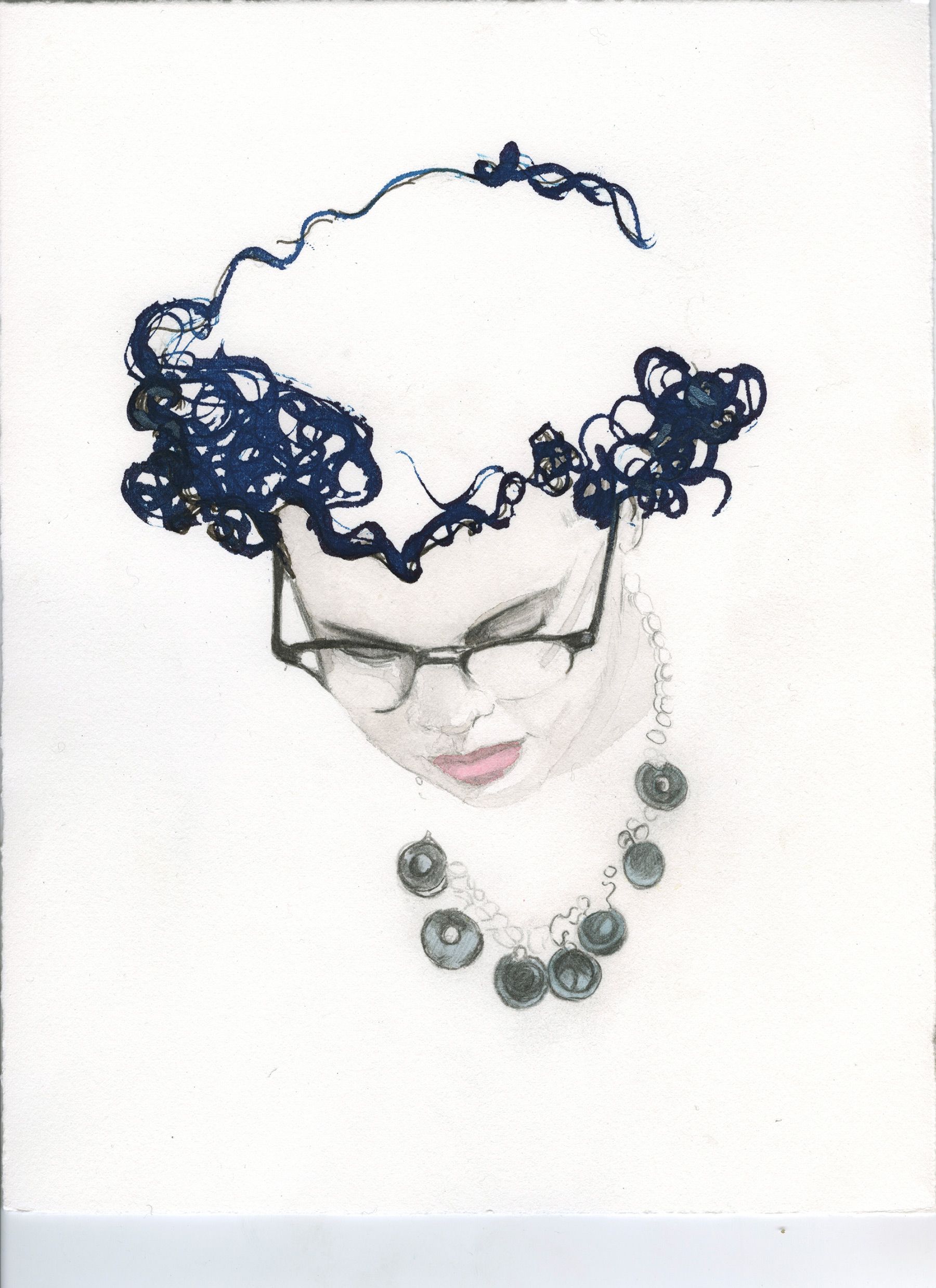 Graphite and ink on log paper - 11 x 8 1/2 in (28 x 21.6 cm) Barbara 1V, 2007