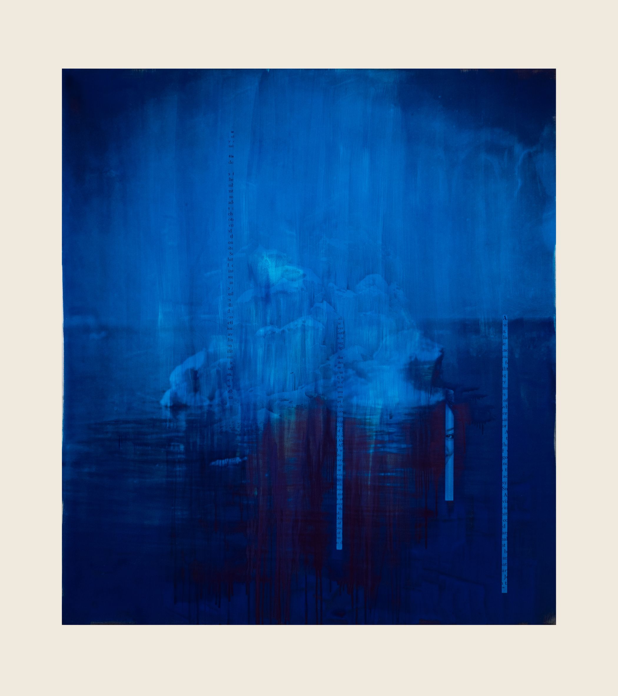 Ink and screenprint on gessoed fiberglass - 108 x 96 x 1 3/8 in (274.3 x 243.8 x 3.5 cm) Haze, 2019