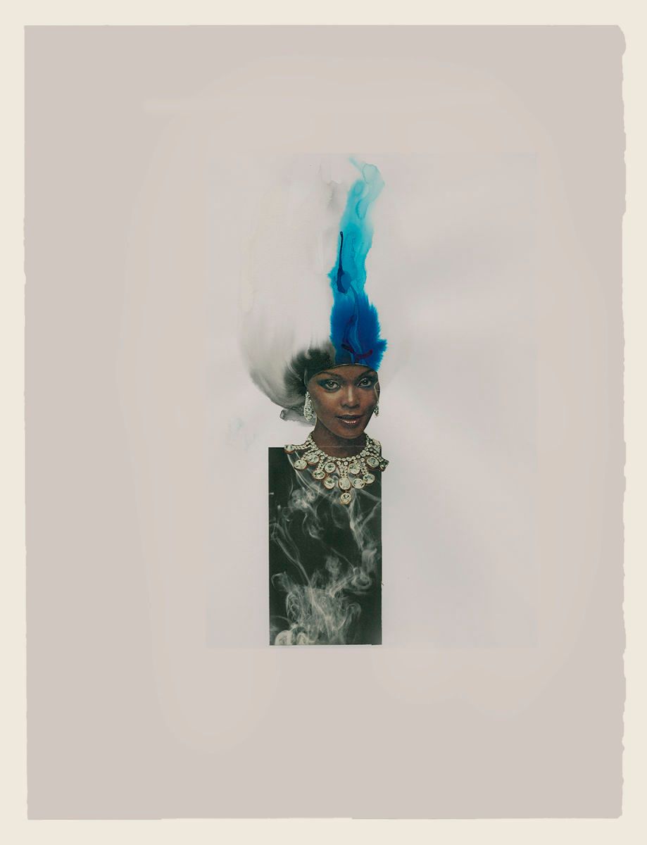 Collage and ink on paper -  31 x 24 x 1 5/8 in (78.6 x 61.1 x 4.1 cm) framed Riunite & Ice #3, 2014