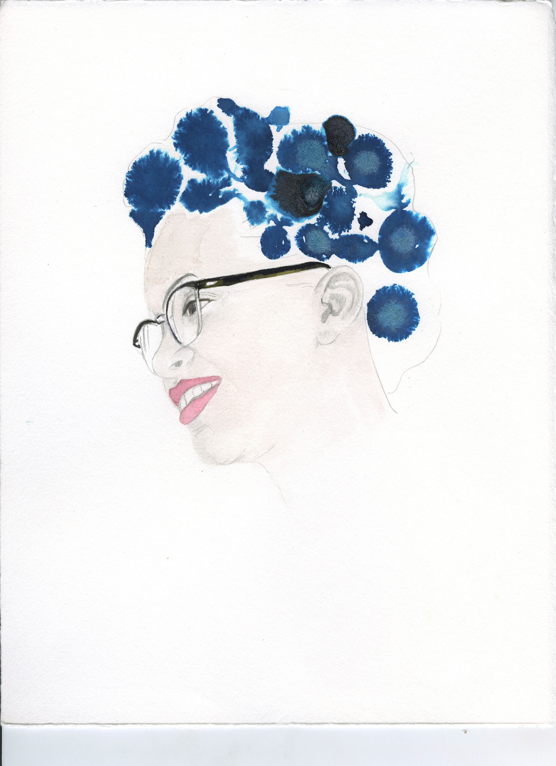 Graphite and ink on log paper - 11 x 8 1/2 in (28 x 21.6 cm) Barbara 1R, 2007