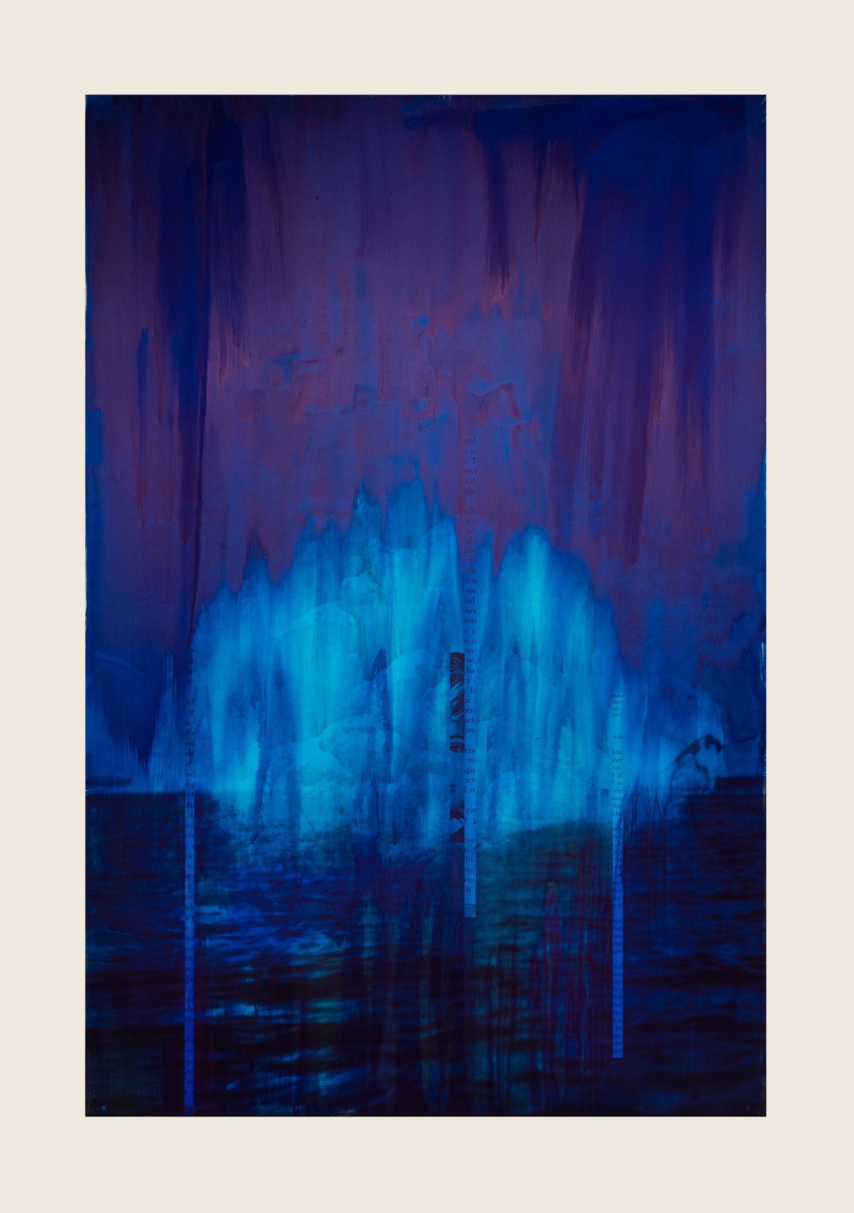 Ink and screenprint on gessoed fiberglass - 108 x 72 x 1 3/8 in (274.3 x 182.9 x 3.5 cm) Lucid, 2020