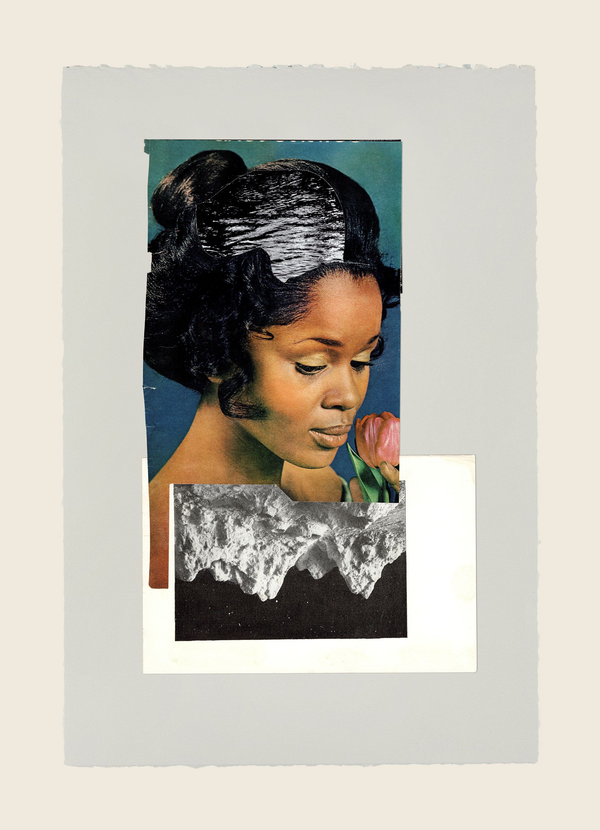 Collage on paper 17 7/8 x 12 1/16 in (45.4 x 30.6 cm) Moon River, 2020