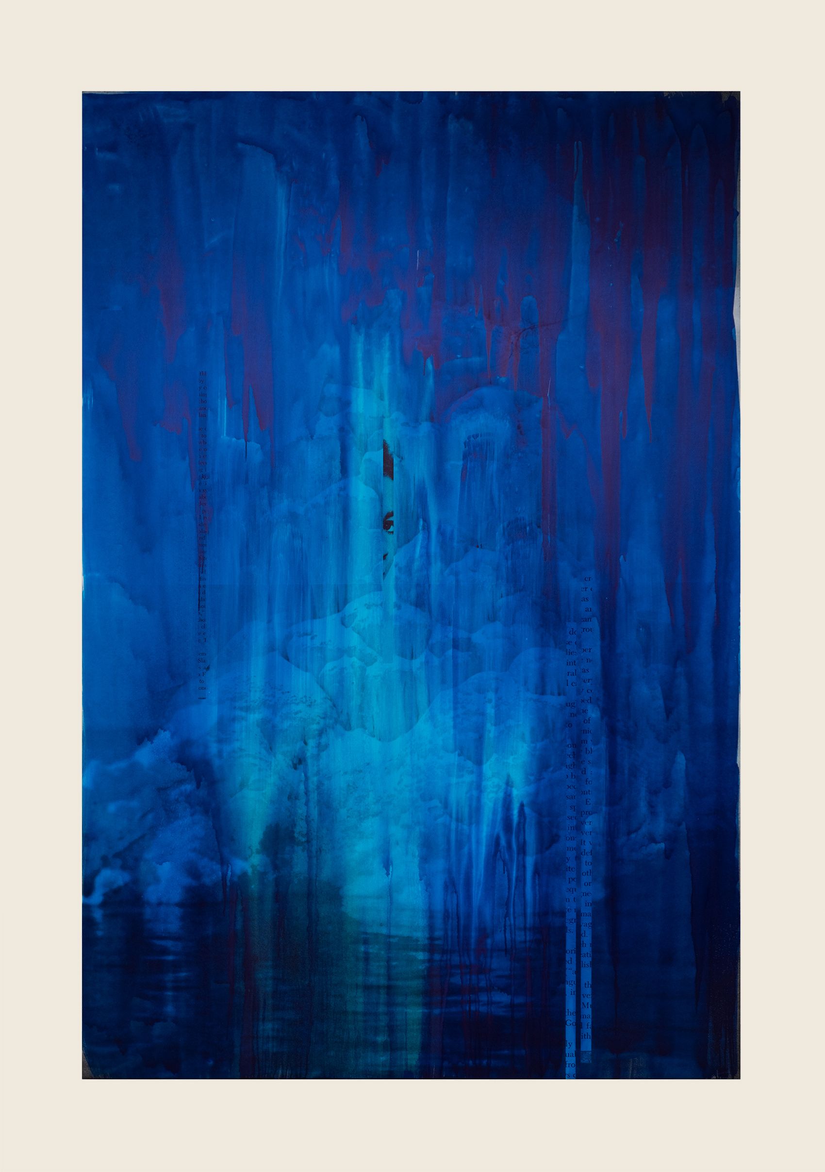 Ink and screenprint on gessoed fiberglass - 108 x 72 x 1 3/8 in (274.3 x 182.9 x 3.5 cm) Howling, 2020