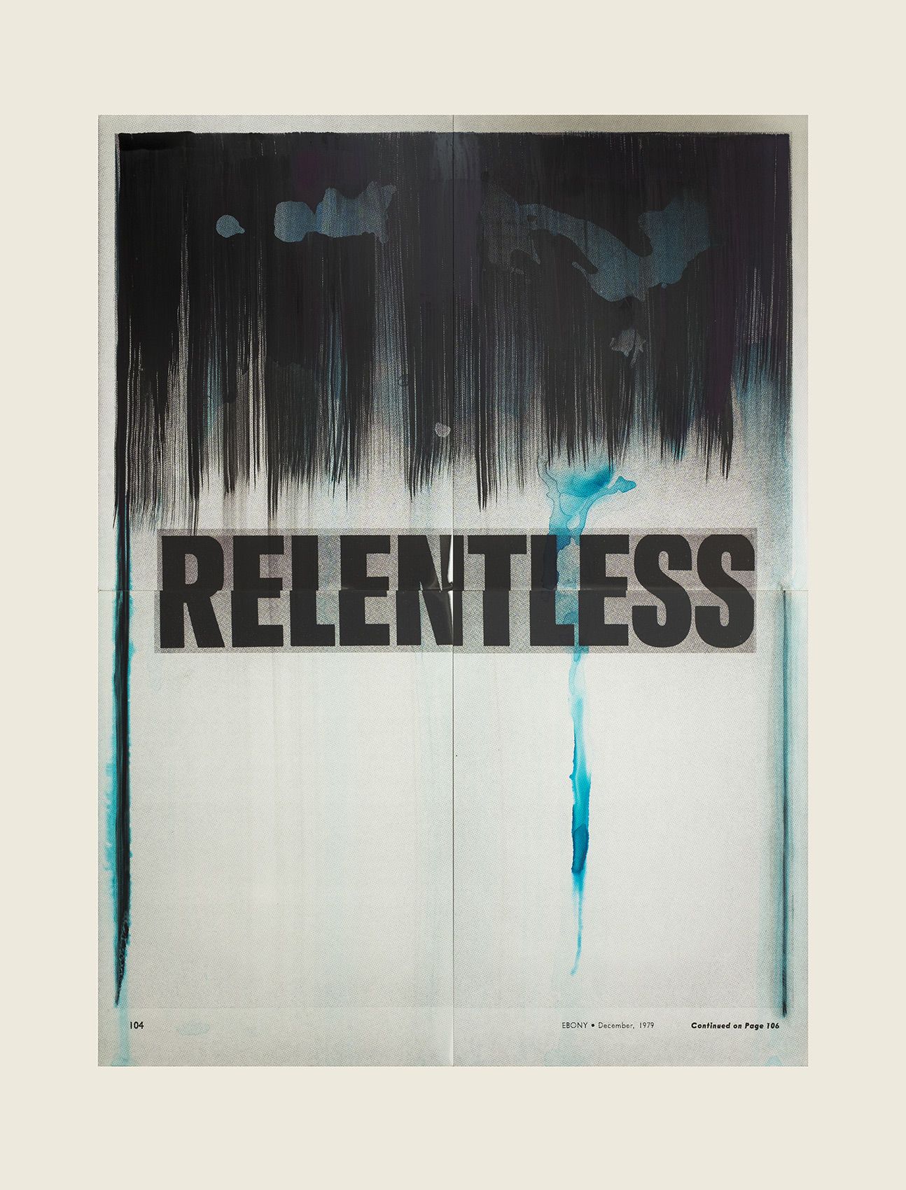 Ink and screenprint on claybord - 4 panels total - Overall: 48 x 36 x 3/4 in (121.9 x 91.4 x 1.9 cm) Relentless, 2016