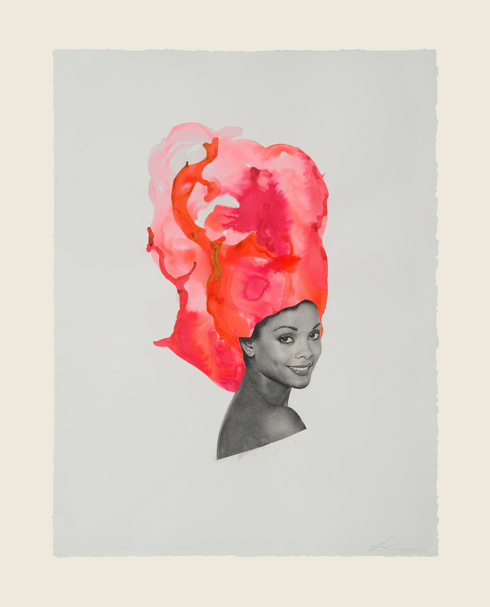 Collage and ink on paper - 29 1/2 x 21 5/8 in (74.9 x 54.9 cm) Pink, 2013