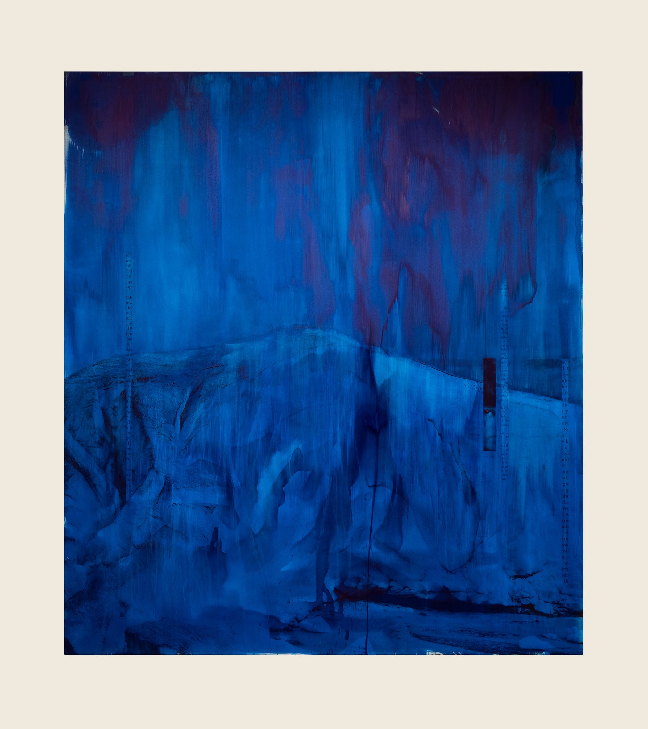 Ink and screenprint on gessoed fiberglass - 108 x 96 x 1 3/8 in (274.3 x 243.8 x 3.5 cm) Intense Dark, 2020