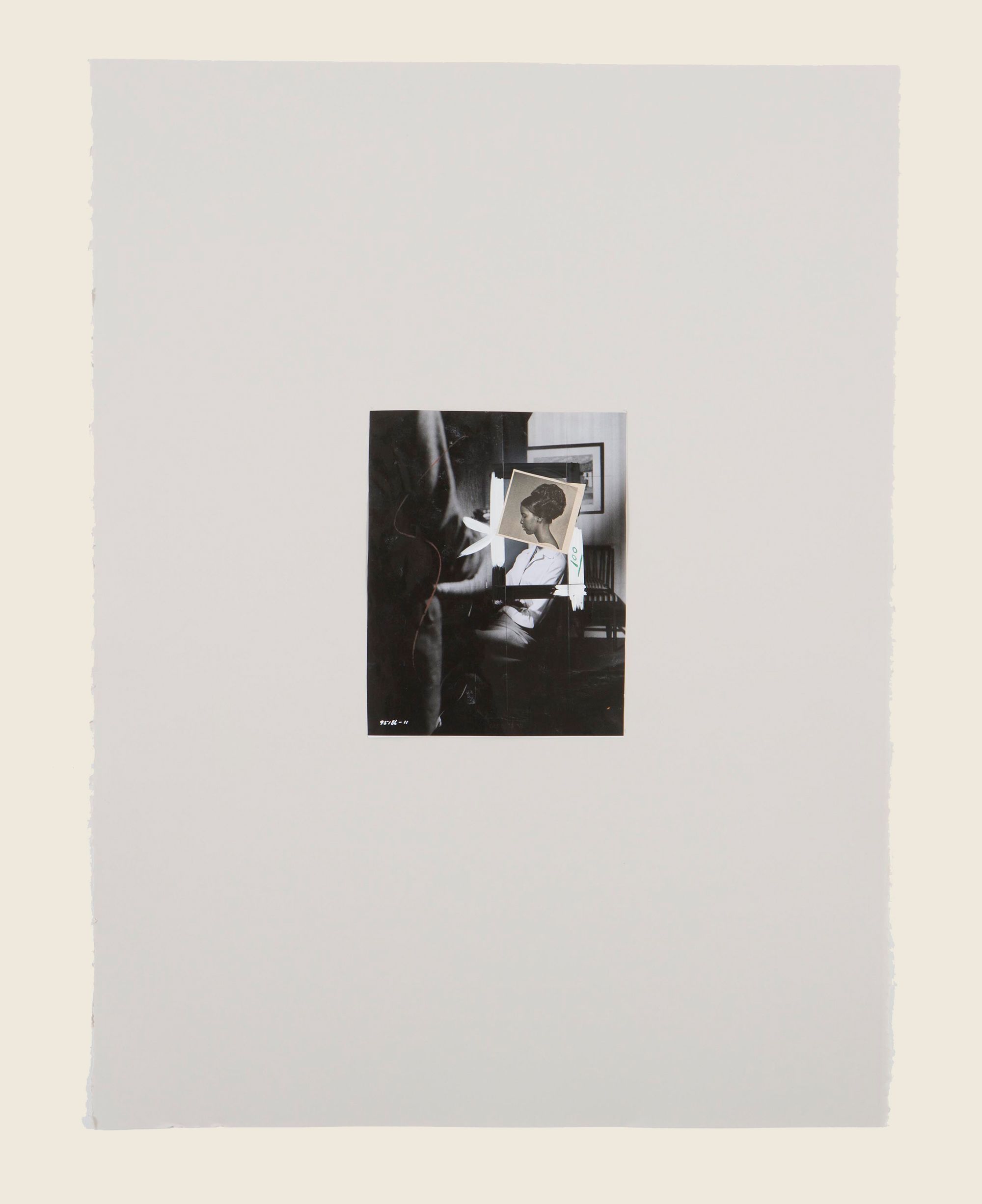 Found photograph and collage on paper - 29 1/2 x 21 5/8 in (74.9 x 54.9 cm) Next Move, 2013