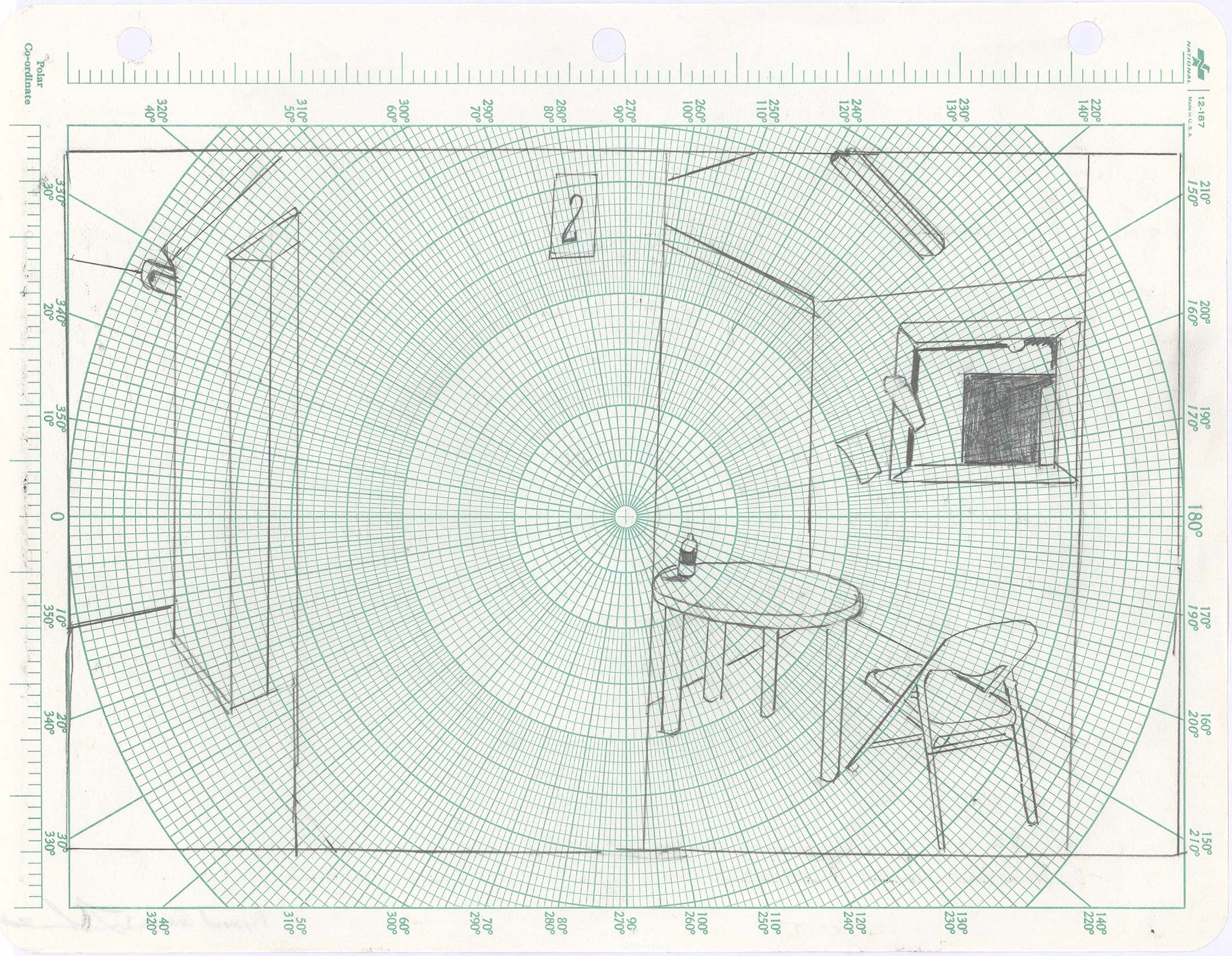 Graphite and ink on paper
8 1/2 x 11 in (21.6 x 28 cm) Plywood Green 1, 2008