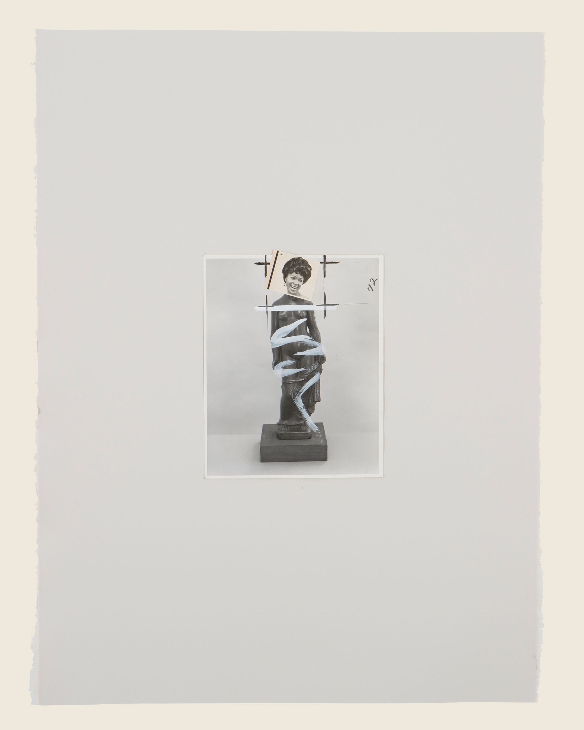 Found photograph and collage on paper - 29 1/2 x 21 5/8 in (74.9 x 54.9 cm) Famous Statue, 2013