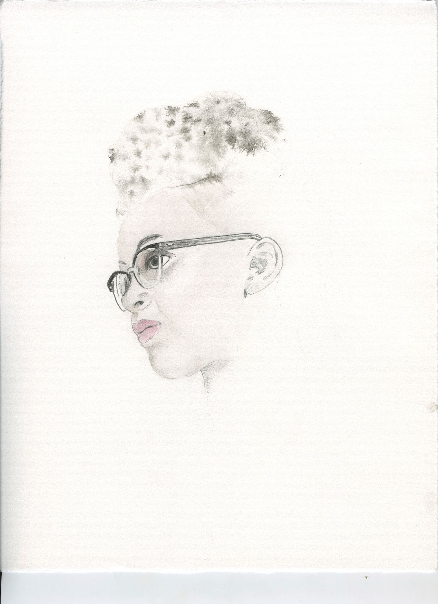 Graphite and ink on log paper - 11 x 8 1/2 in (28 x 21.6 cm) Barbara 1G, 2007