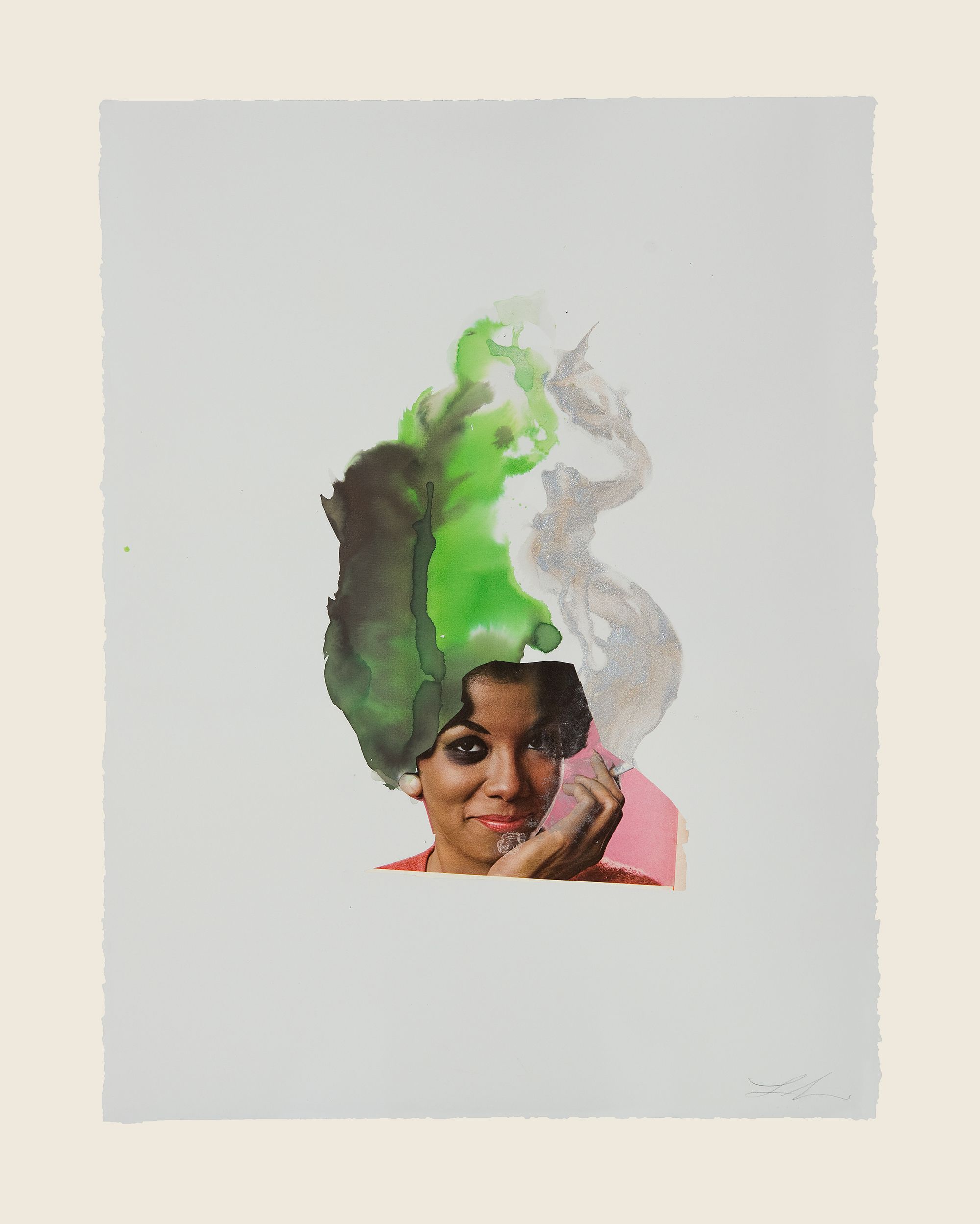 Collage and ink on paper - 29 1/2 x 21 5/8 in (74.9 x 54.9 cm) Fight, 2013