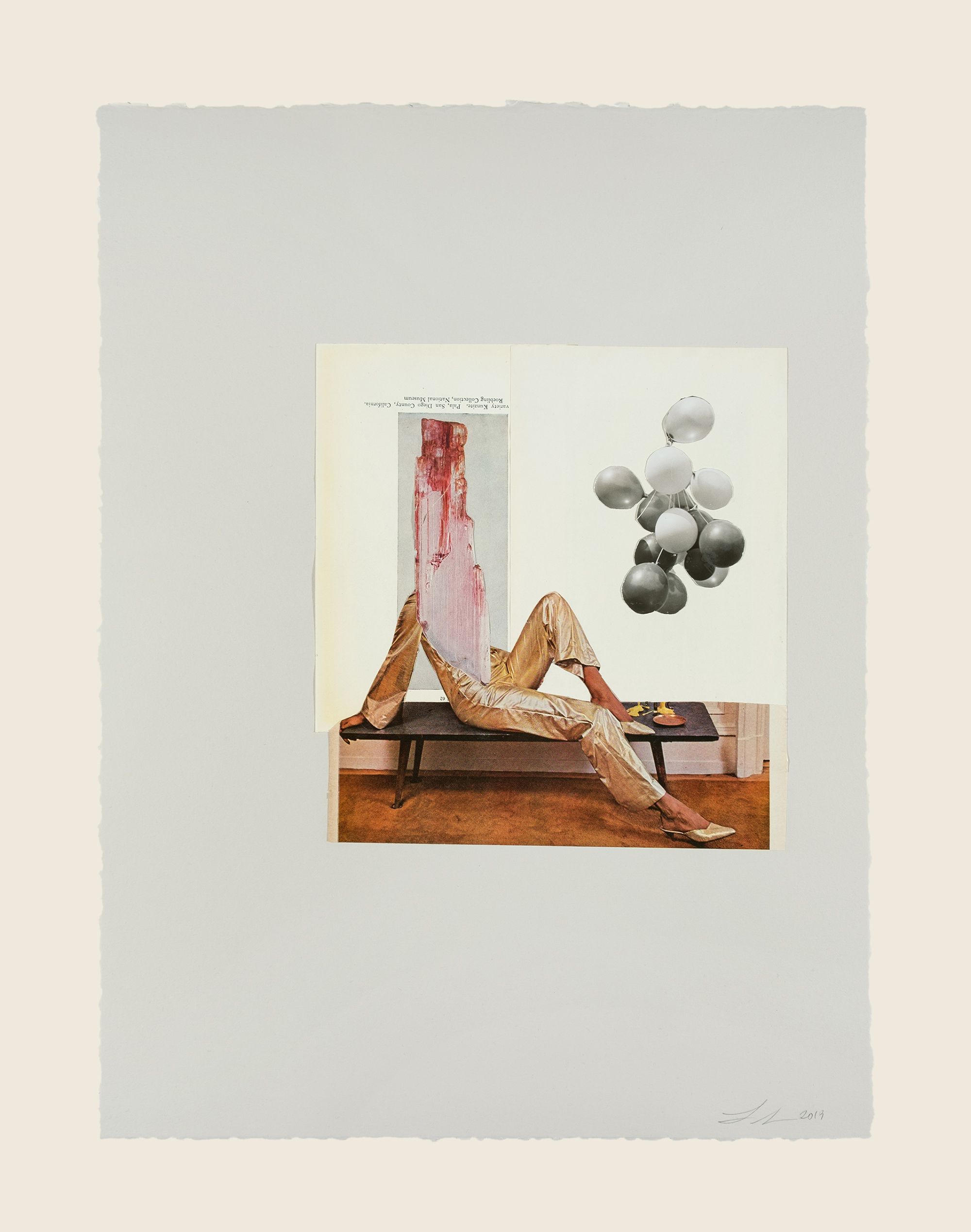 Found photograph and collage on paper 22 1/4 x 16 7/16 in (56.5 x 41.8 cm) California, 2019