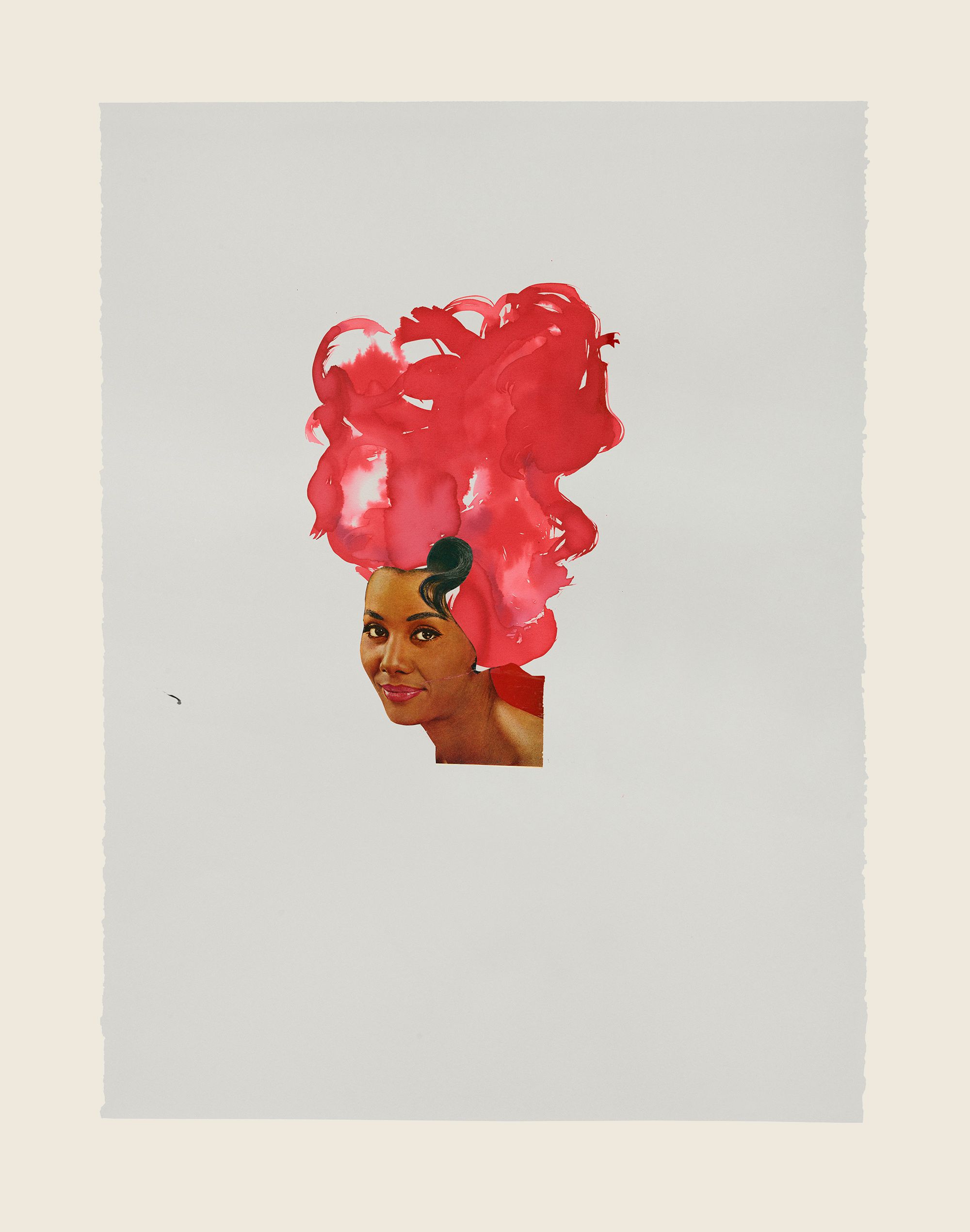 Collage and ink on paper - 29 1/2 x 21 5/8 in (74.9 x 54.9 cm) Small Red Scar, 2013