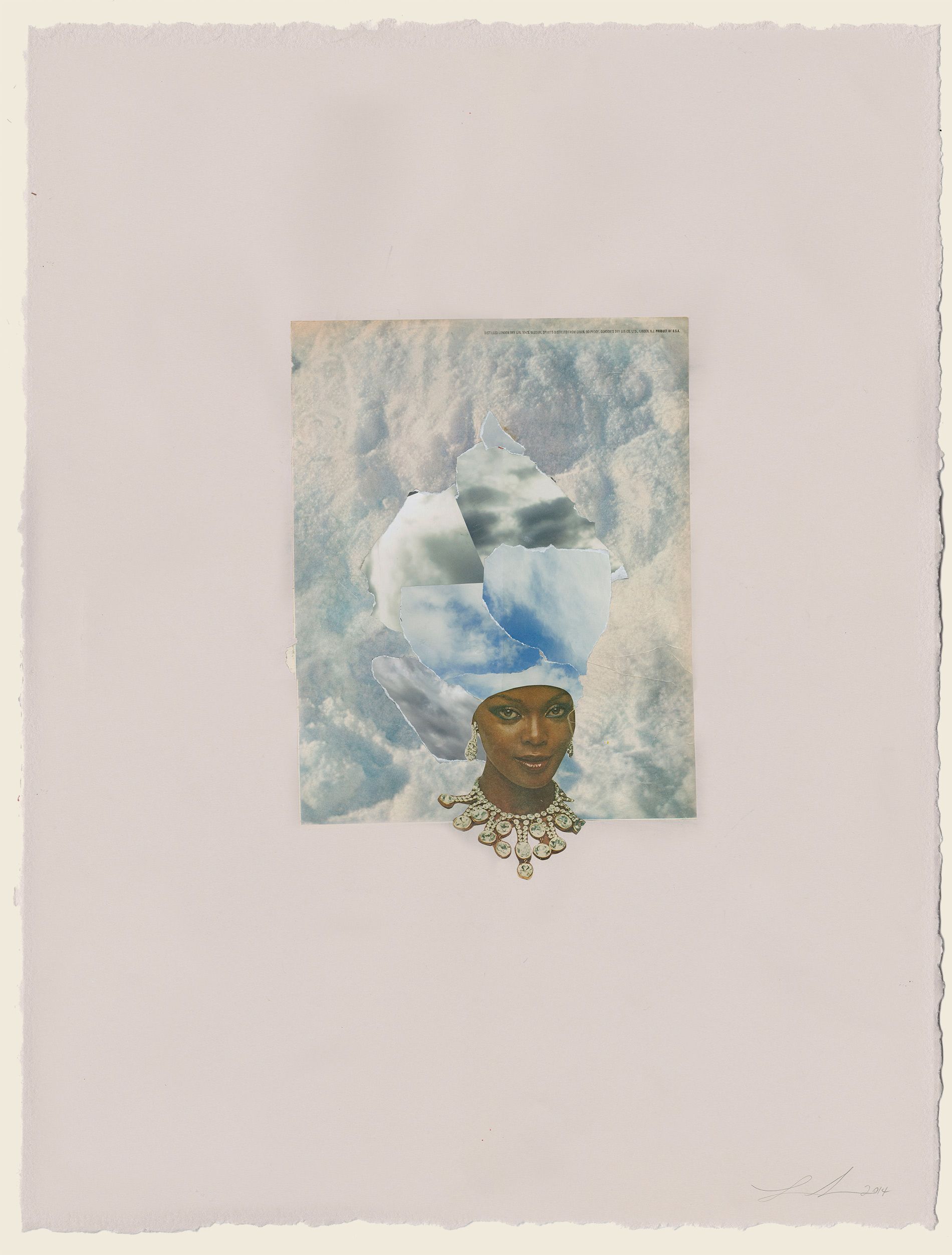 Collage and ink on paper - 31 x 24 x 1 5/8 in (78.6 x 61.1 x 4.1 cm) framed Riunite & Ice #9, 2014