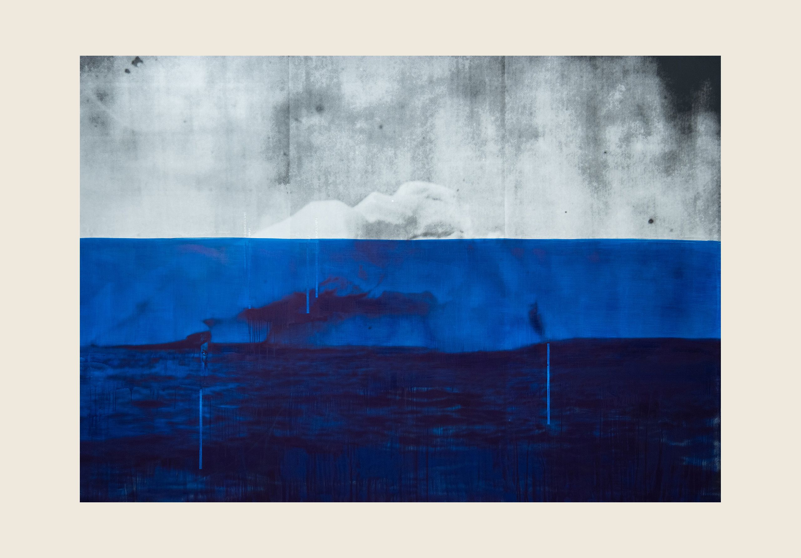 Ink and screenprint on gessoed fiberglass - 102 x 144 x 1 3/8 in (259.1 x 365.8 x 3.5 cm) Phonographic, 2019