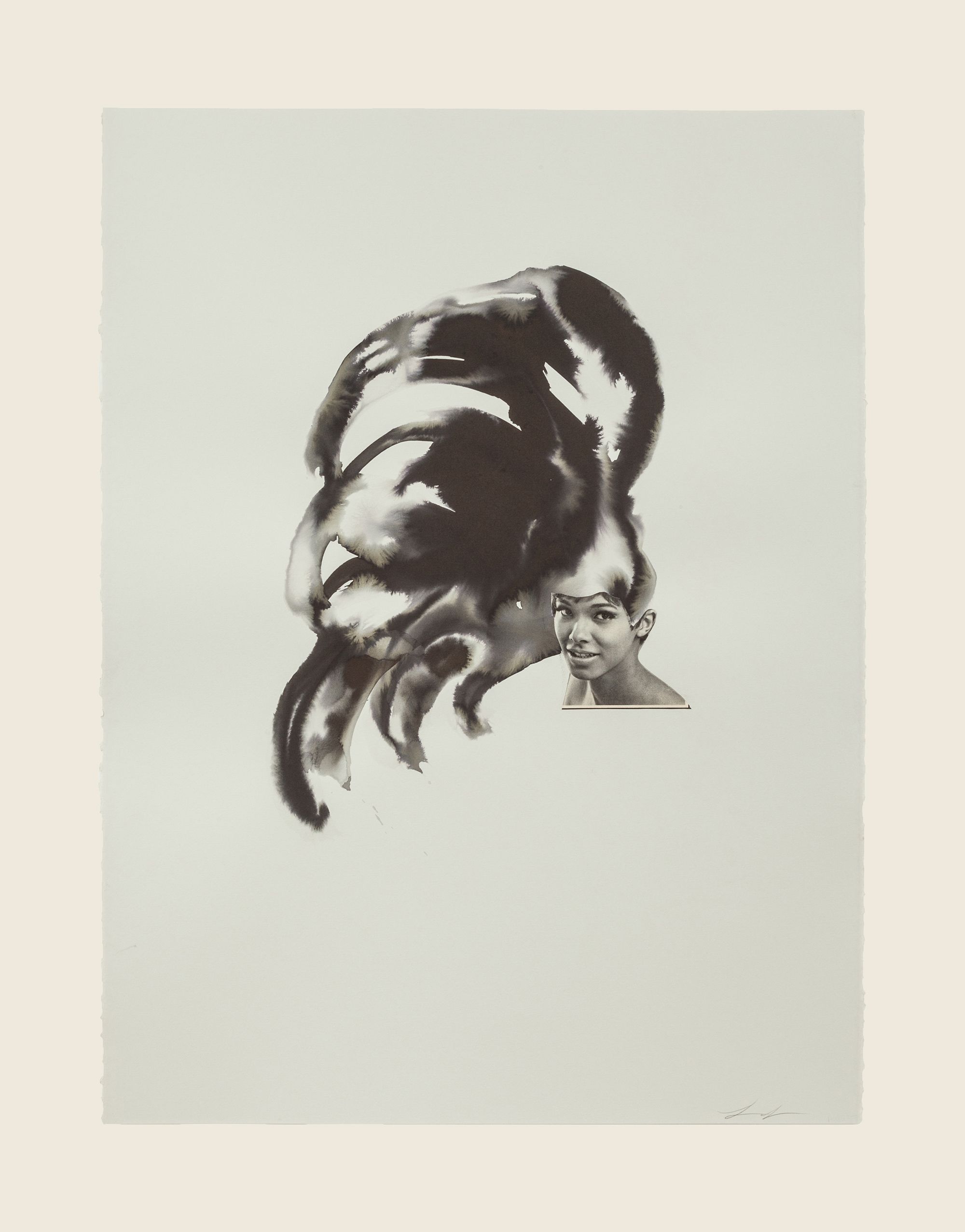 Collage and ink on paper - 29 1/2 x 21 5/8 in (74.9 x 54.9 cm) Black Wave, 2013