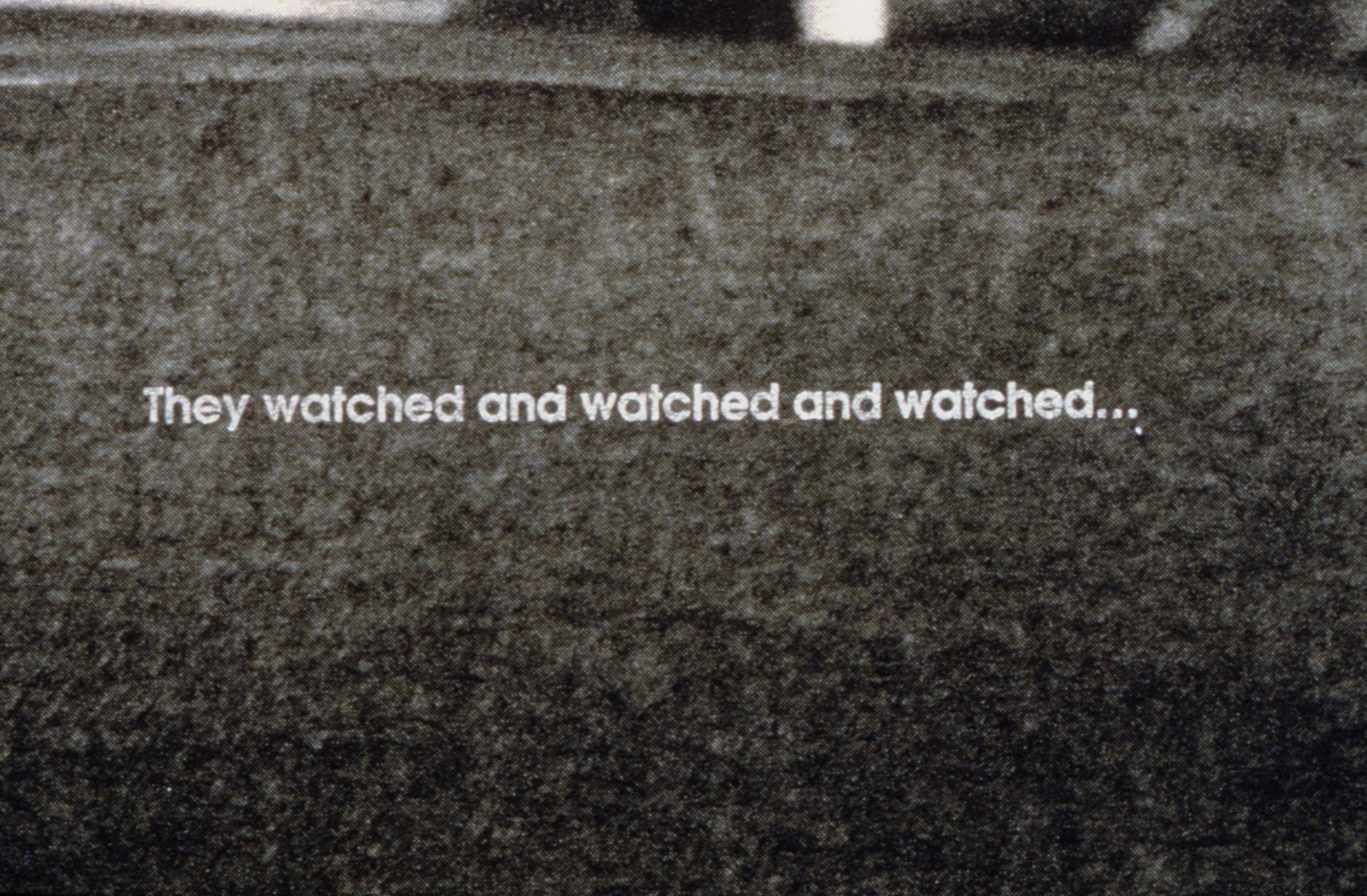 TEXT PANEL:  They watched and watched and watched . . . Theatre Seats, 1998 (text detail)