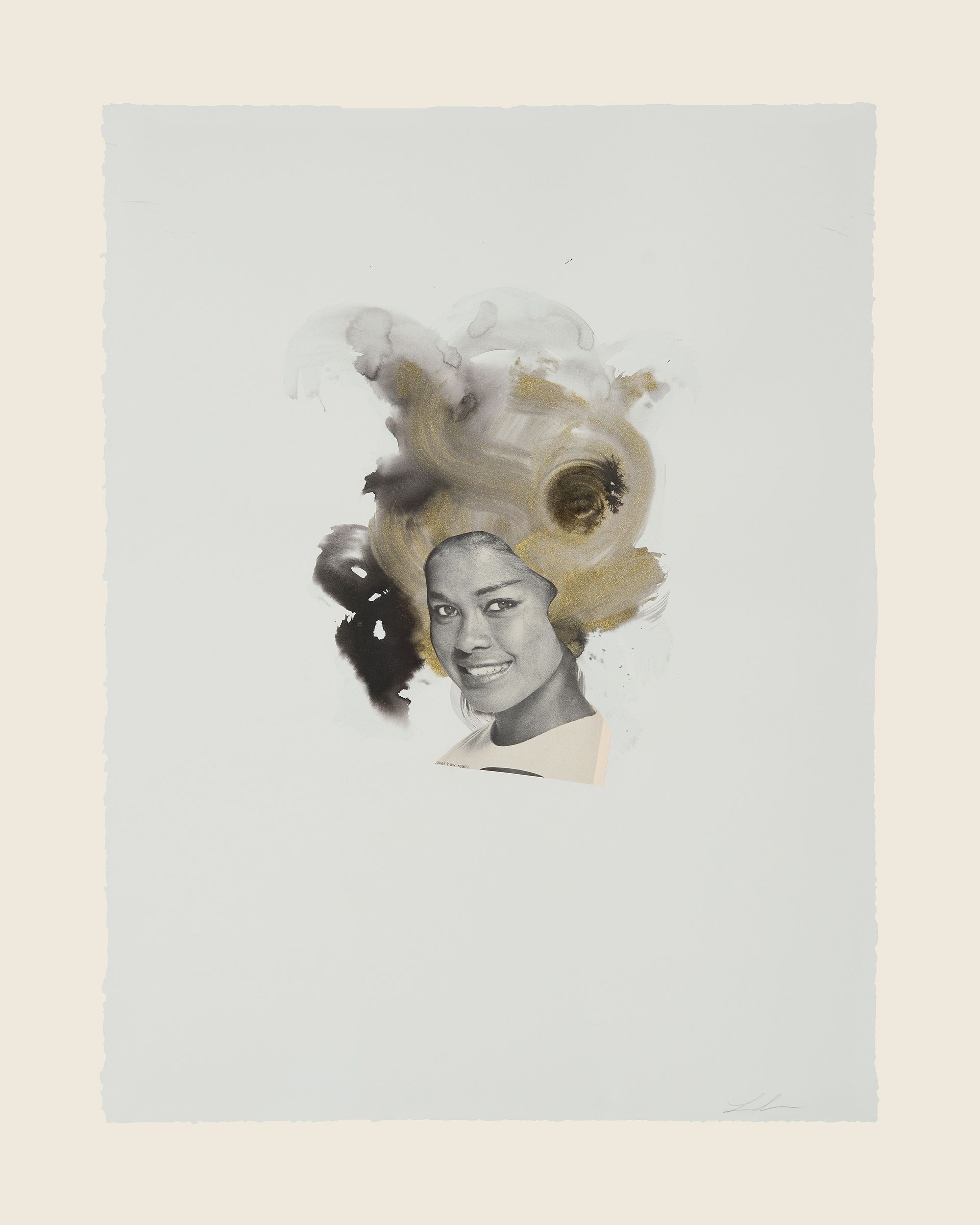 Collage and ink on paper - 29 1/2 x 21 5/8 in (74.9 x 54.9 cm) Slow Gold, 2013