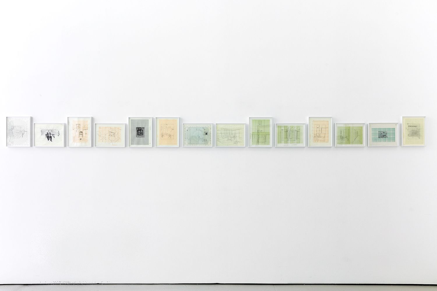Interrogation Drawings, 2008
(Installation view), "Graphic Witness", The Drawing Room, London, UK 2017 Interrogation Drawings, 2016 (install view)