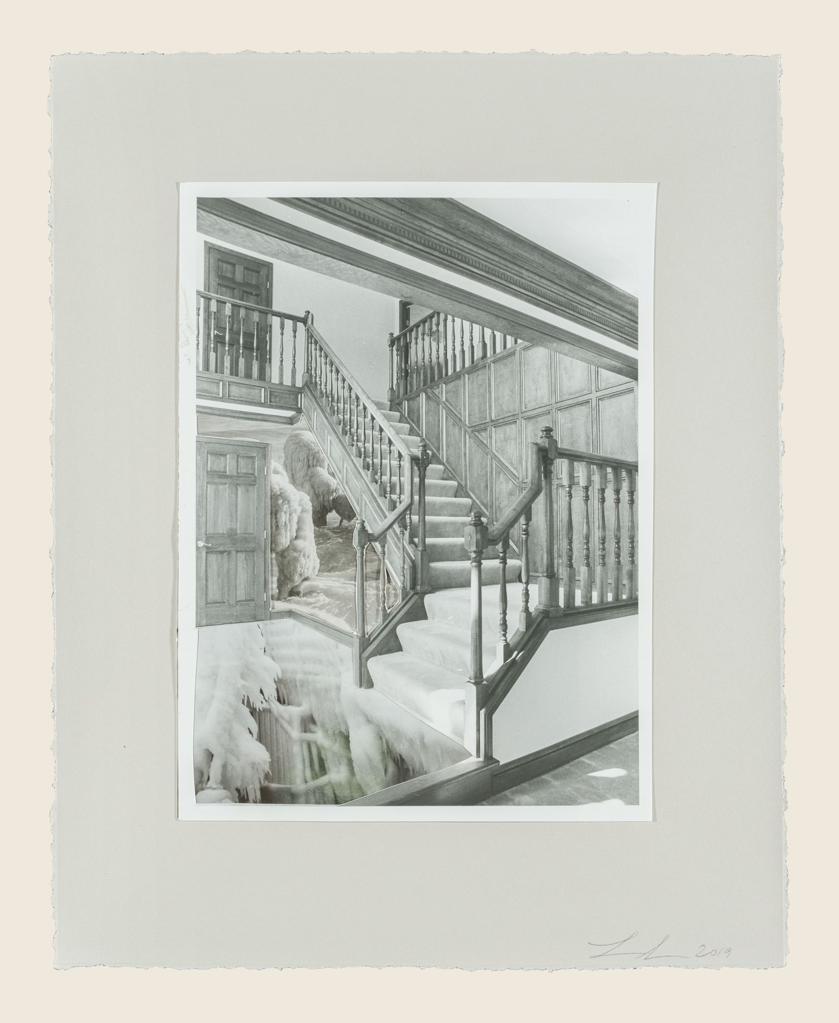 Found photograph and collage on paper - 14 3/16 x 11 3/8 in (36 x 28.9 cm) Inside, 2019