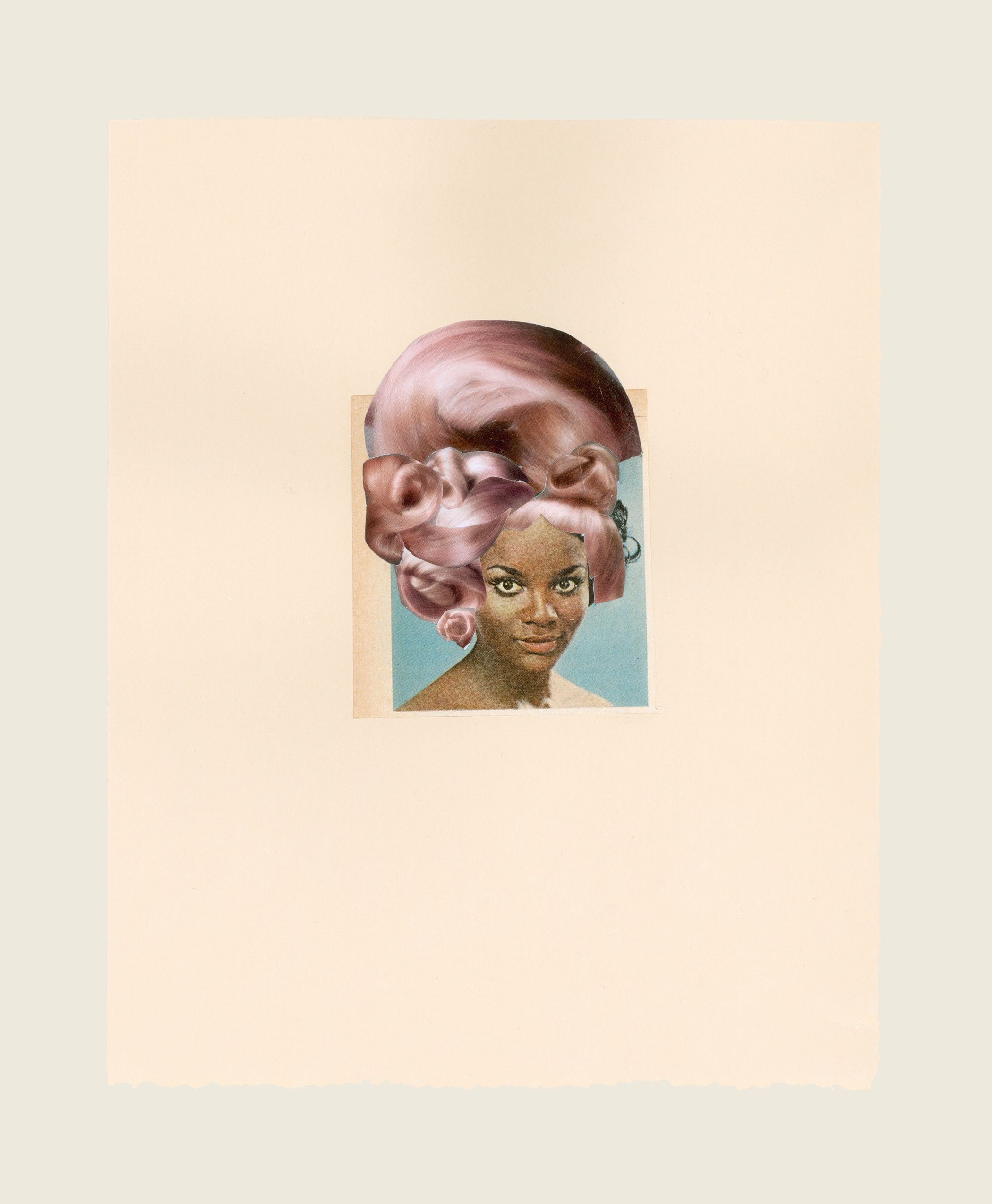 Collage and ink on paper - 10 3/4 x 8 9/16 in (27.3 x 21.8 cm) Ebony 2, 2010