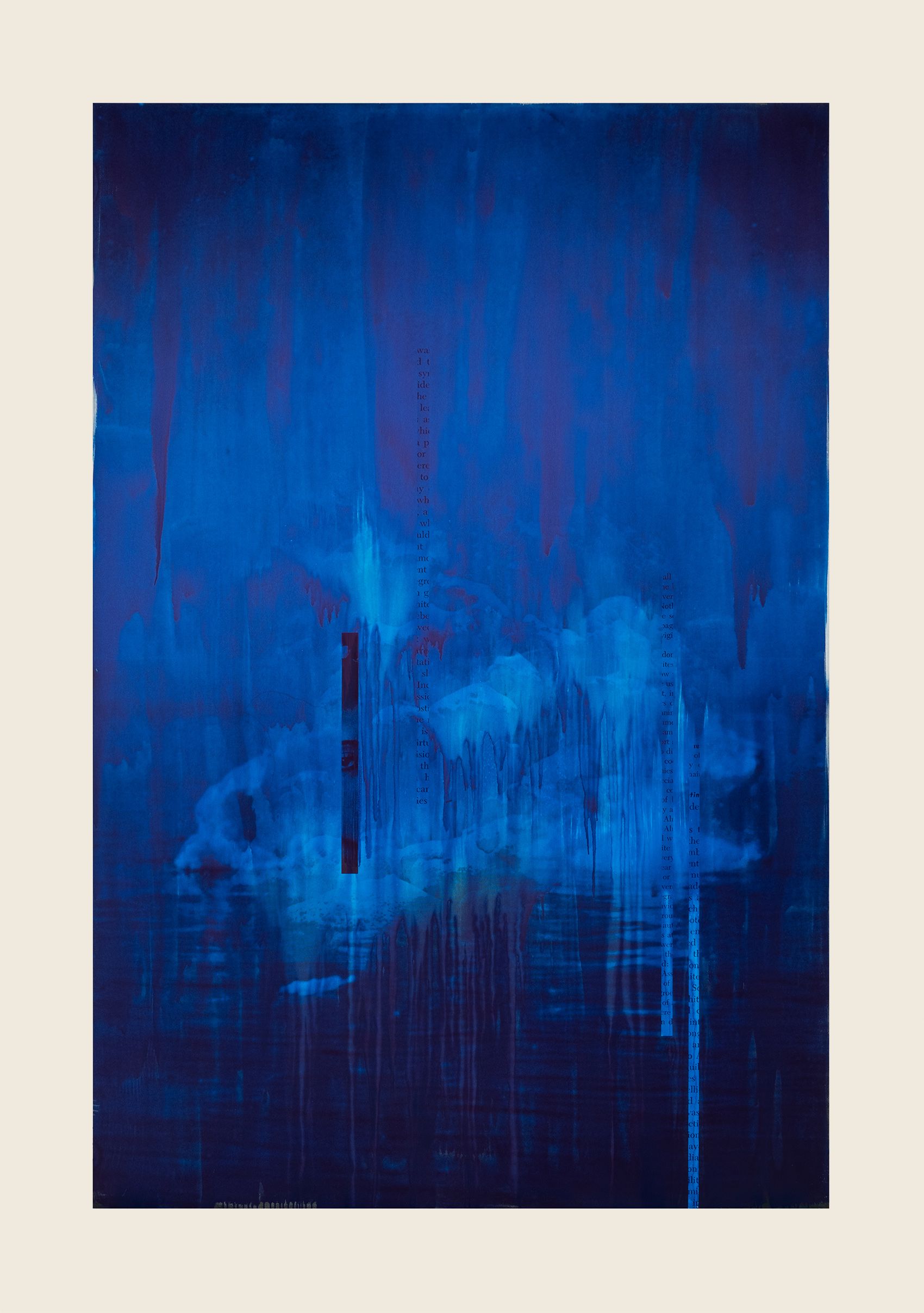 Ink and screenprint on gessoed fiberglass - 108 x 72 x 1 3/8 in (274.3 x 182.9 x 3.5 cm) Nightday, 2020